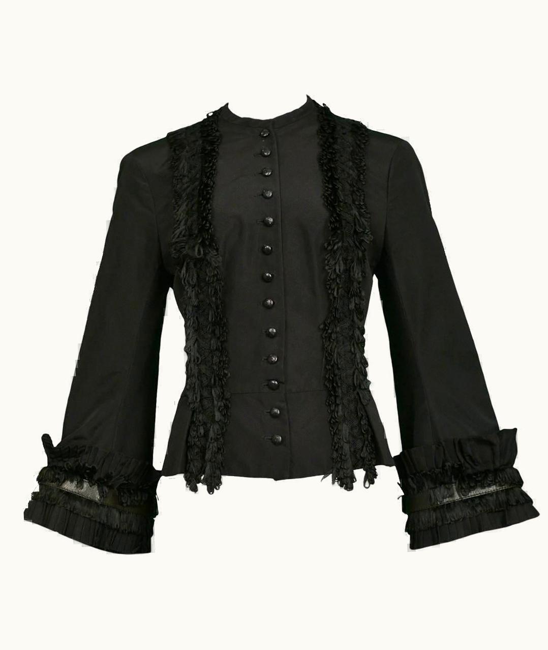 Alexander McQueen Vintage Alexander McQueen Black Fringe Jacket 2002