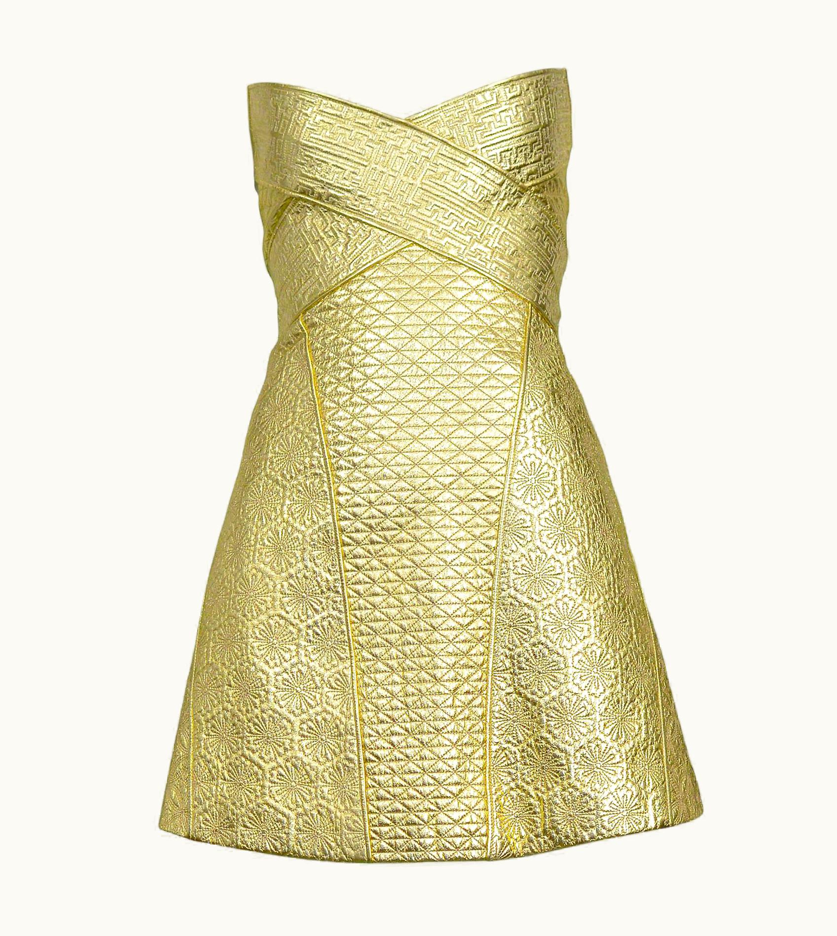 Alexander McQueen Vintage Alexander McQueen 2007 Gold Armor Mini Dress