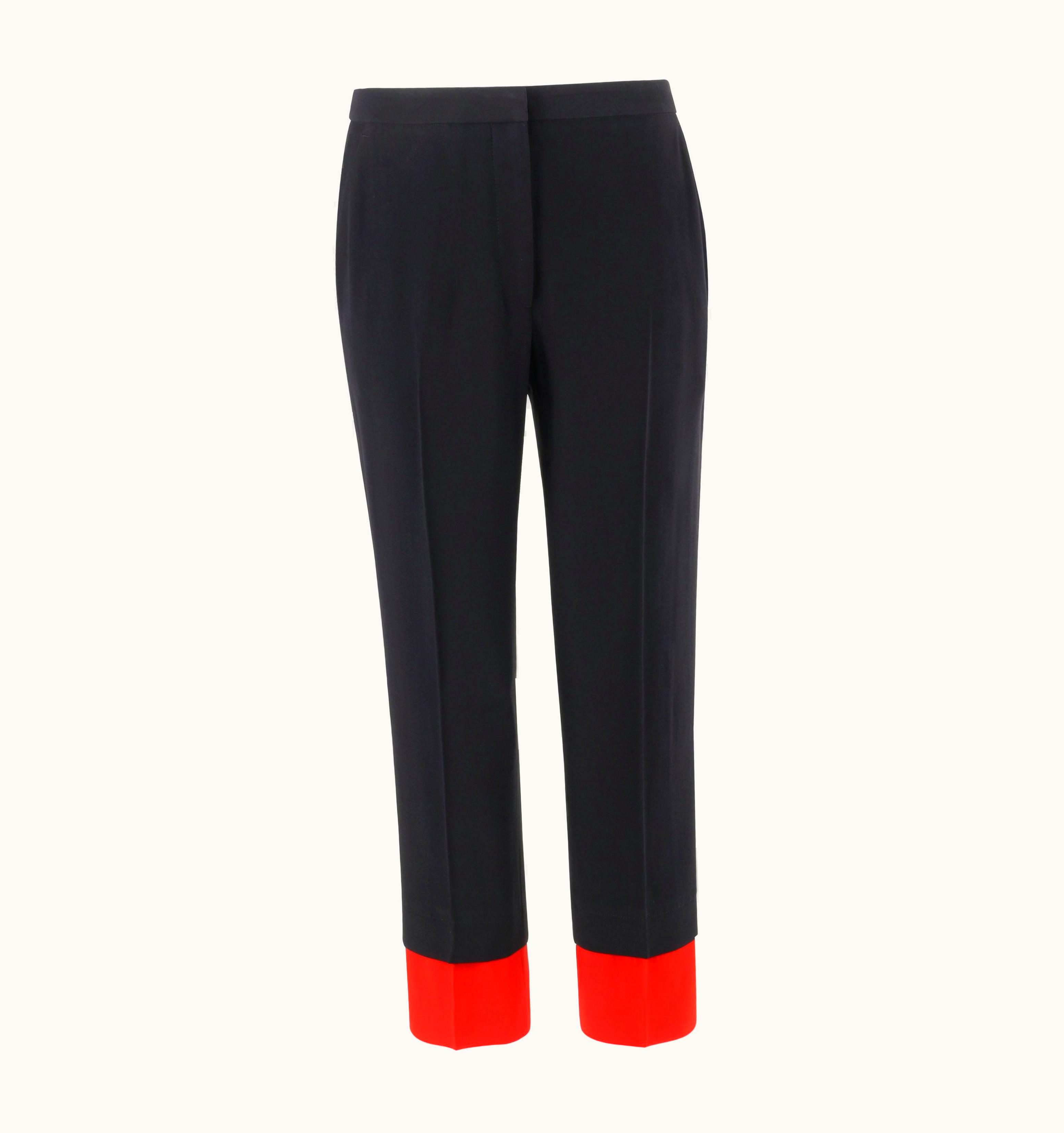 Alexander McQueen Alexander McQUEEN S/S 2014 Black & Red Cropped Trouser Pant Slacks