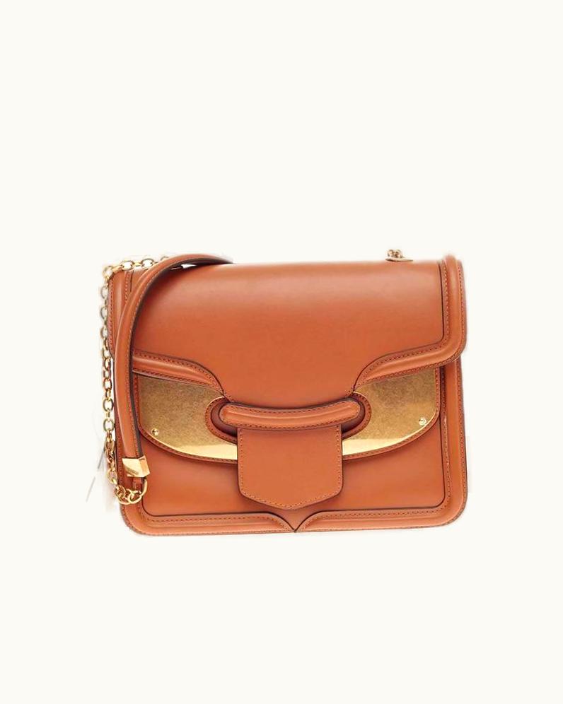 Alexander McQueen Alexander McQueen Metal Plate Heroine Satchel Leather Large