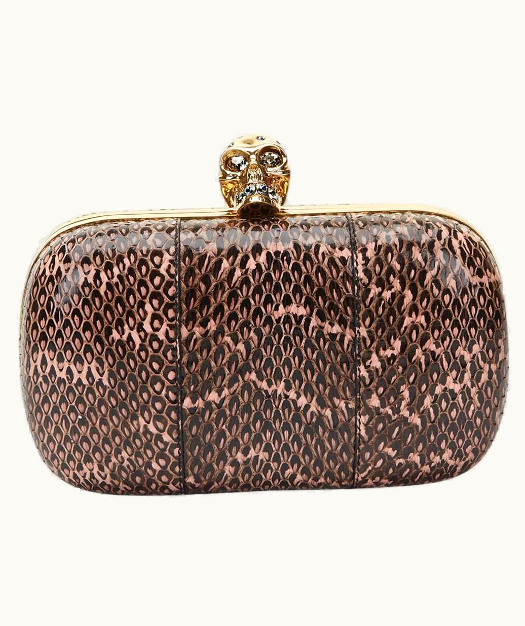 Alexander McQueen 2010 Alexander McQueen Black And Pink Python Skull Box