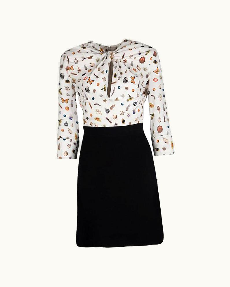 Alexander McQueen Alexander McQueen Colorblock Obession Print Twist Front Dress