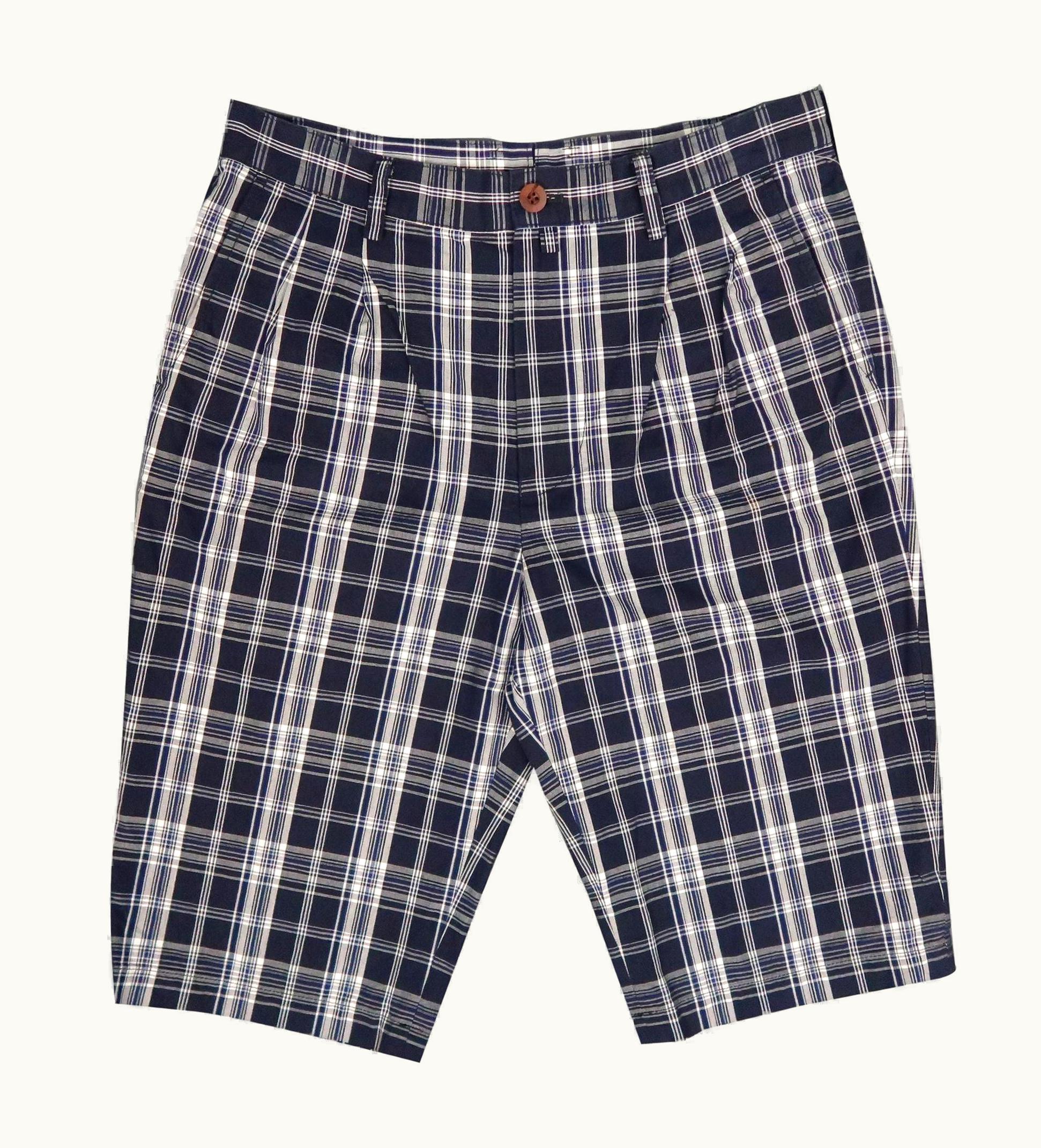 Junya Watanabe Junya Watanabe Navy & White Plaid Cotton Shorts