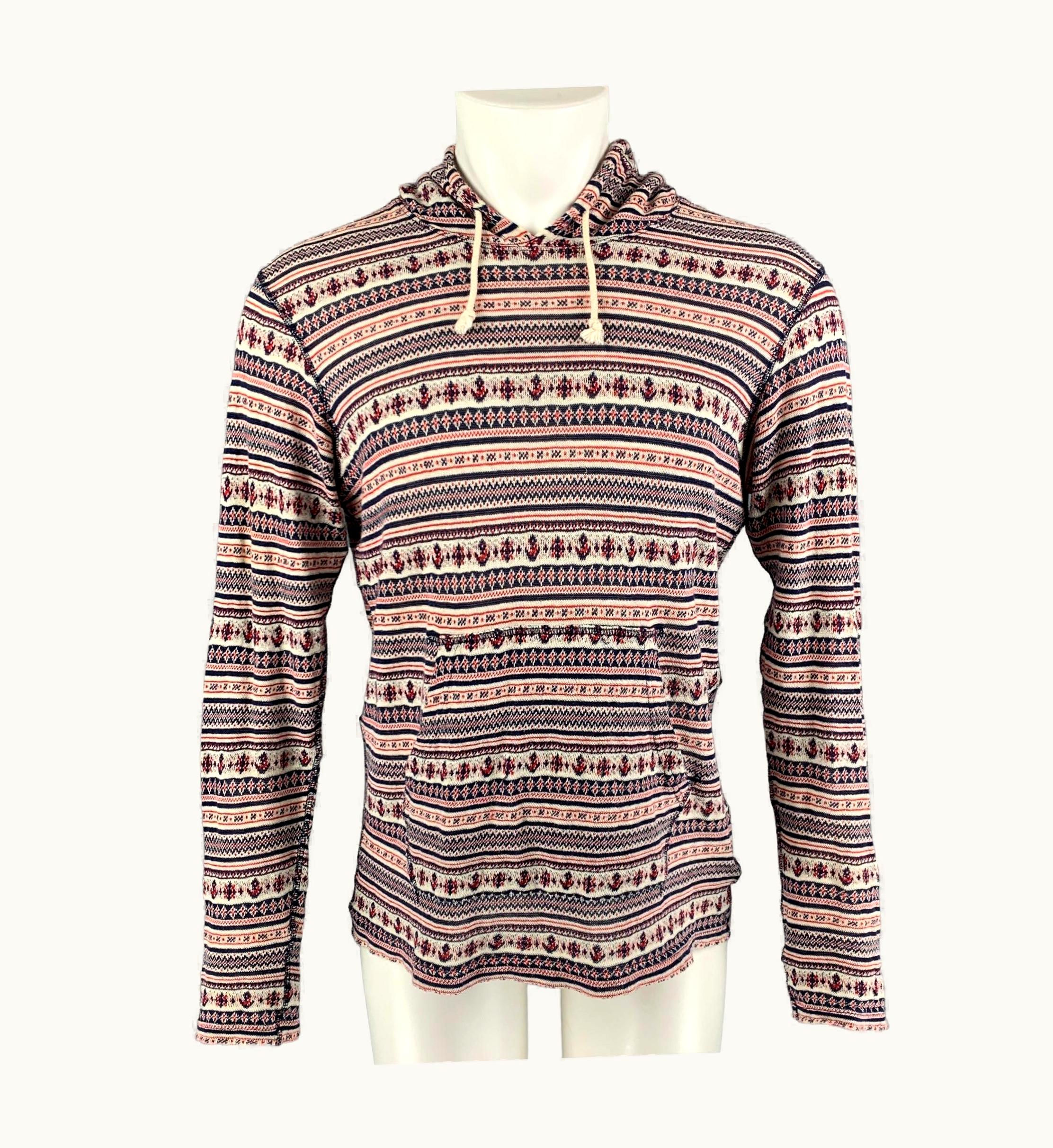 Junya Watanabe Junya Watanabe Navy Red Cotton Hooded Sweatshirt