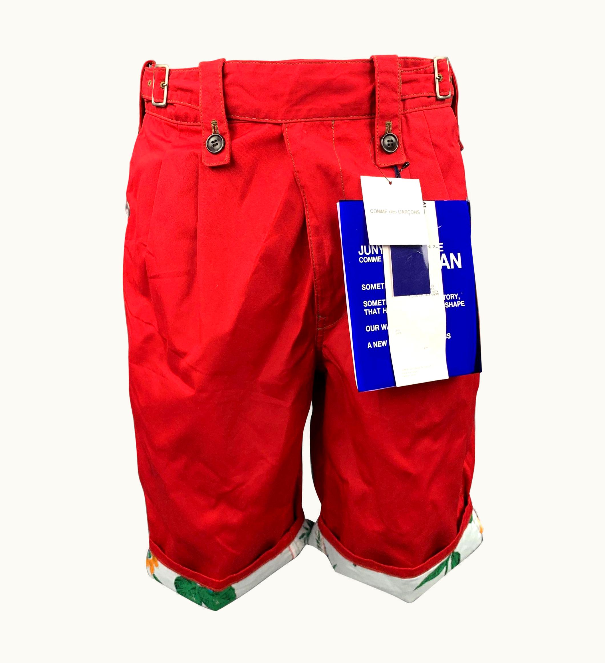 Junya Watanabe Junya Watanabe Red Polyester Blend Pleated Shorts