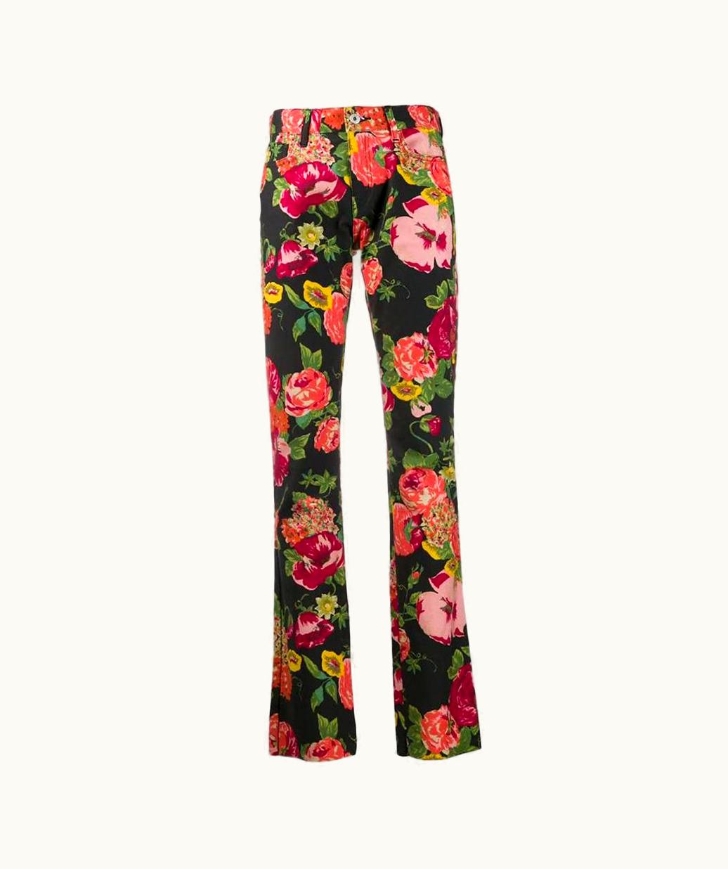Comme Des Garçons 2000s Junya Watanabe Comme Des Garçons Multicolor Floral Printed Trousers