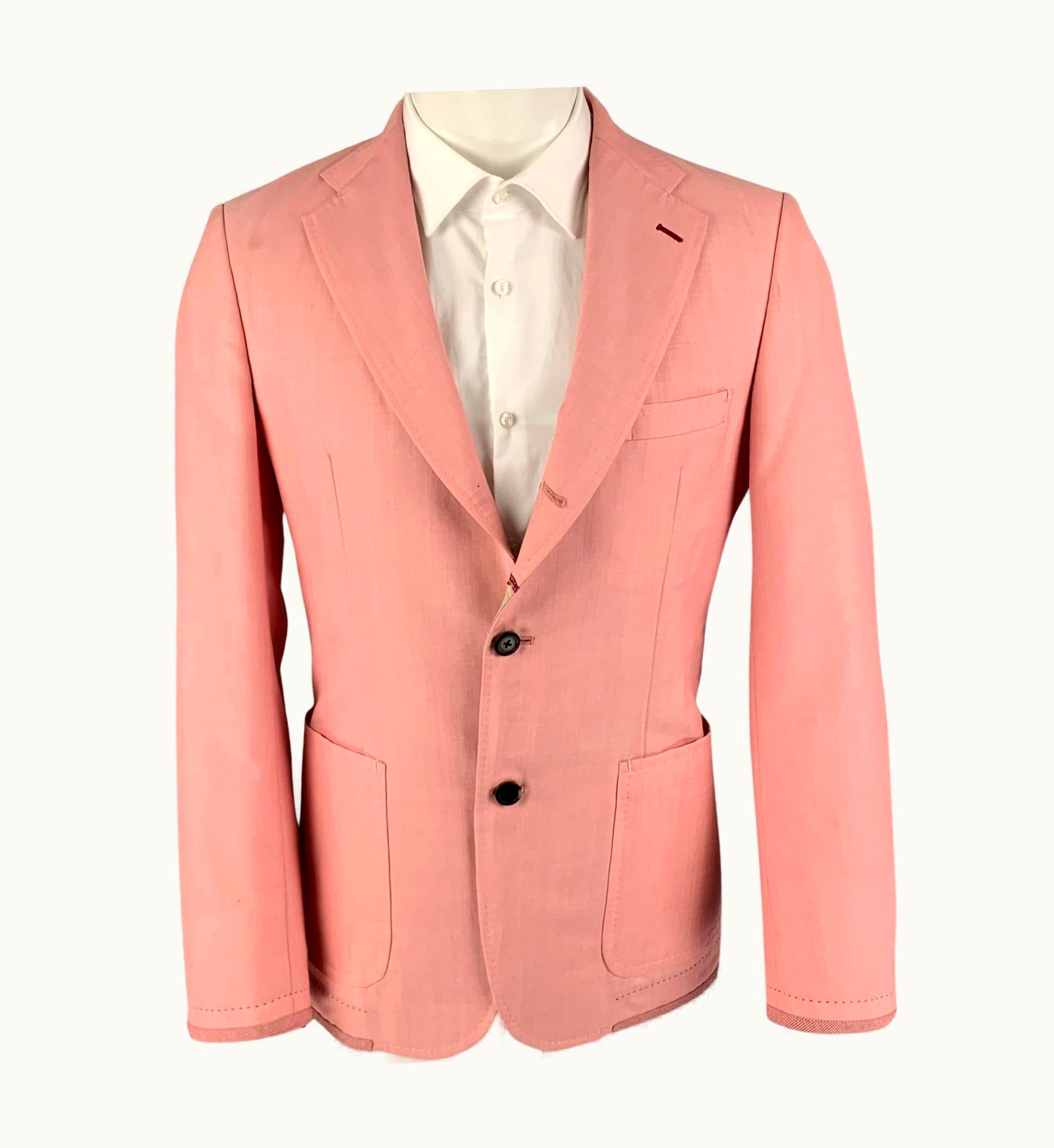 Junya Watanabe Junya Watanabe Pink Wool Blend Notch Lapel Sport Coat
