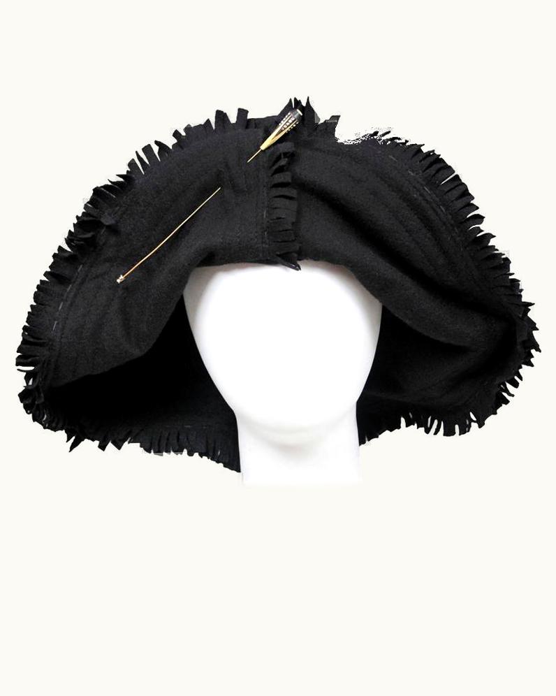 Junya Watanabe Junya Black Frayed Edge Hat