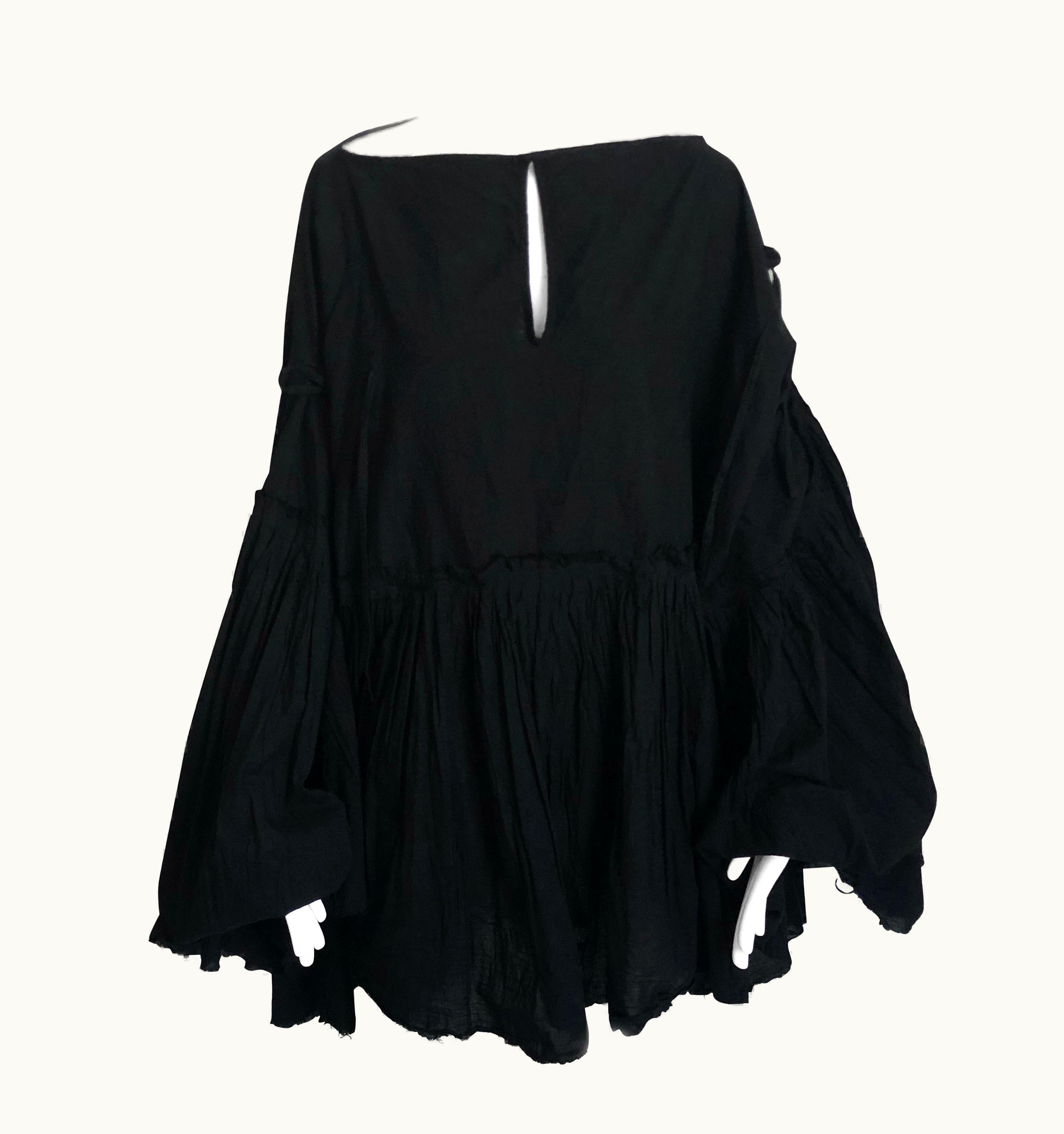 Comme Des Garçons Junya Watanabe Black Ruffle Poncho Comme Des Garçons