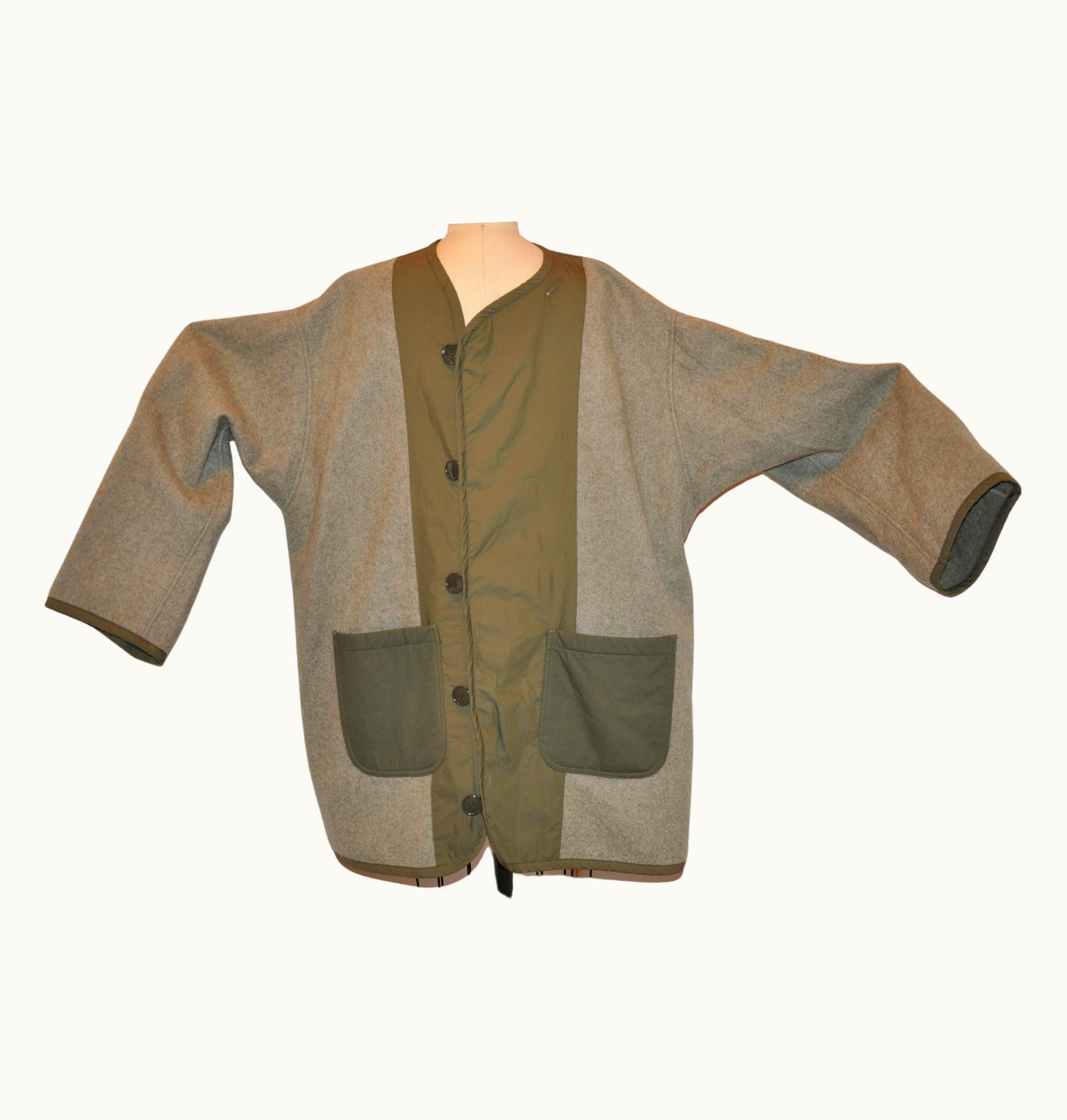 Comme Des Garçons Junya WatanabeS/S Comme Des Garcon Woollen With Khaki Accented Jacket