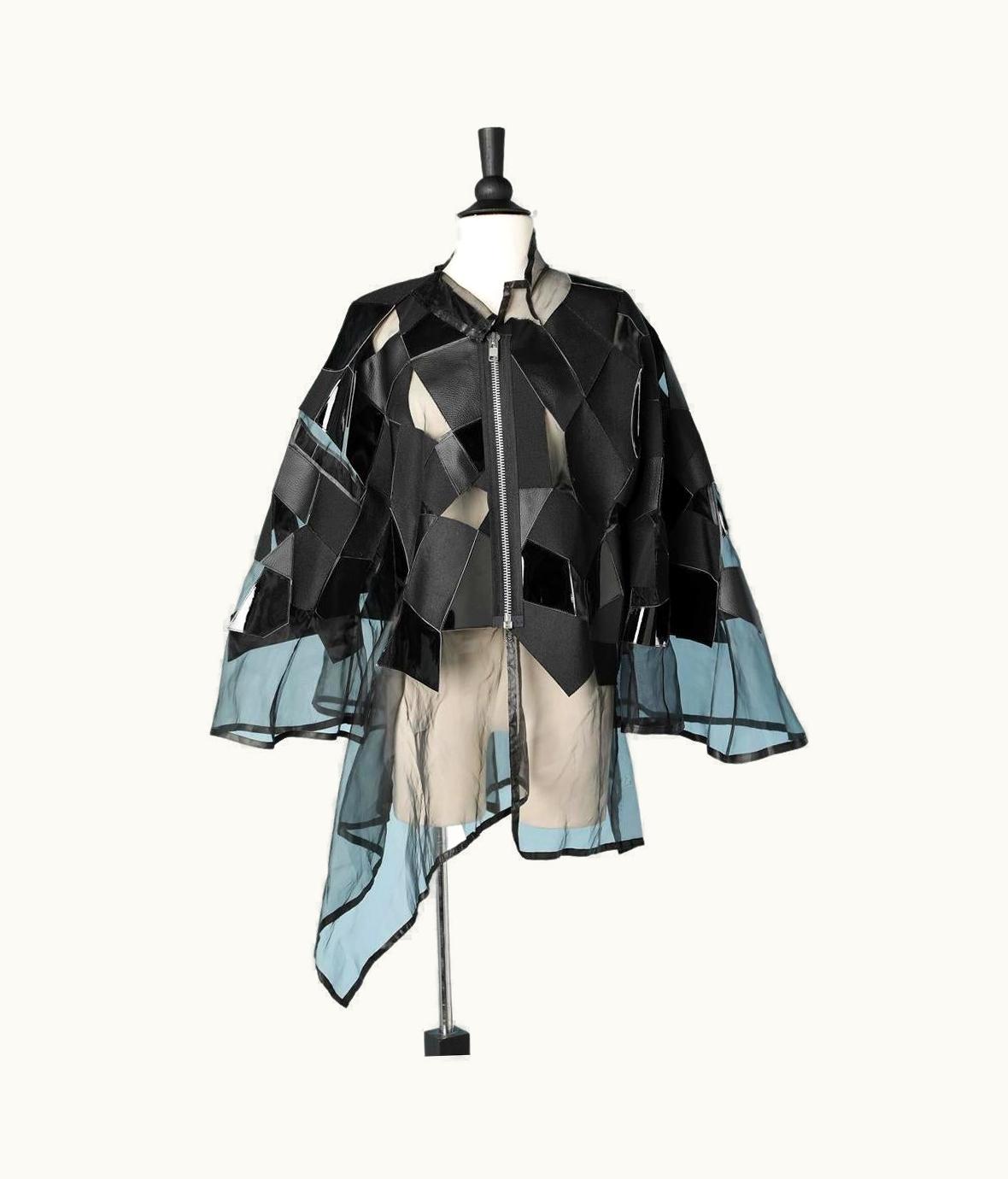 Comme Des Garçons Black Patchwork Jacket With Zip Junya Watanabe Comme Des Garçons