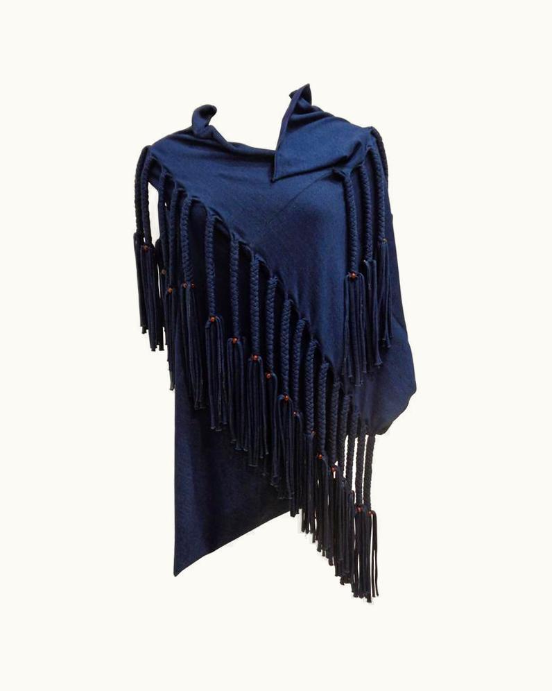 Comme Des Garçons Junya Watanabe Comme Des Garçon Blue Shirt With Fringes
