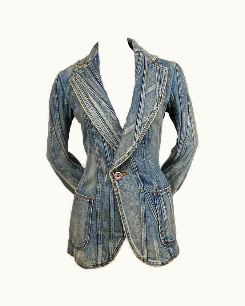Comme Des Garçons Junya Watanabe Comme Des Garcons Denim Patchwork Runway Jacket 2002