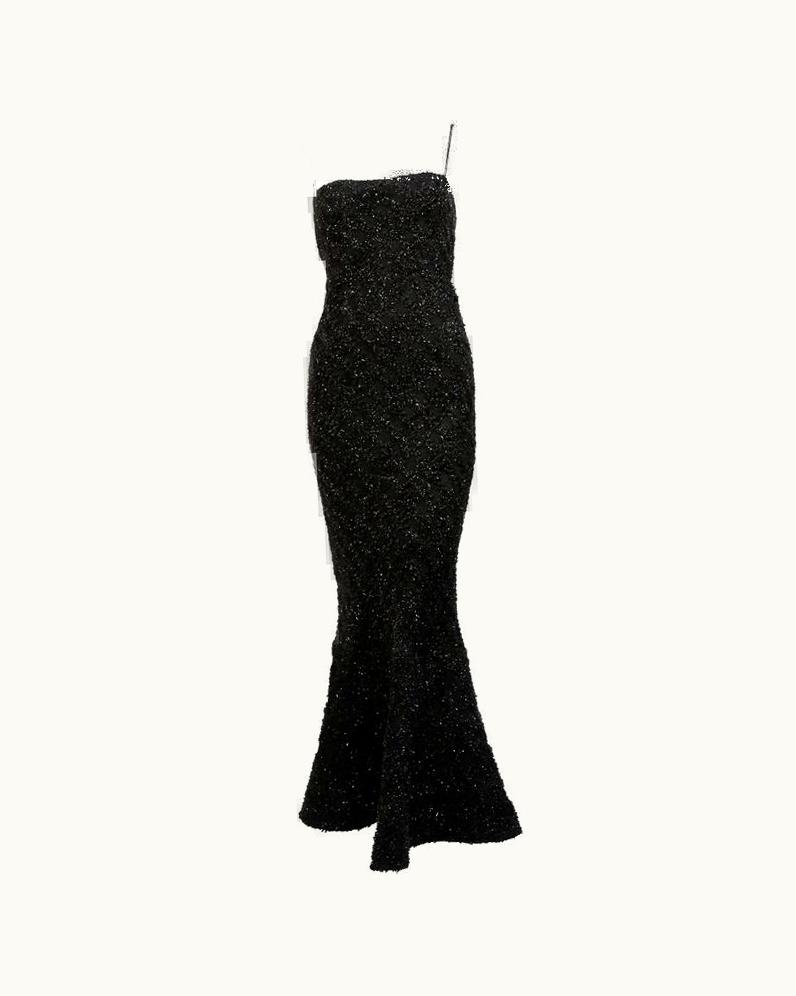 Junya Watanabe Junya Watanabe Black Boucle Bias Cut Dress With Lurex, Fall 2003