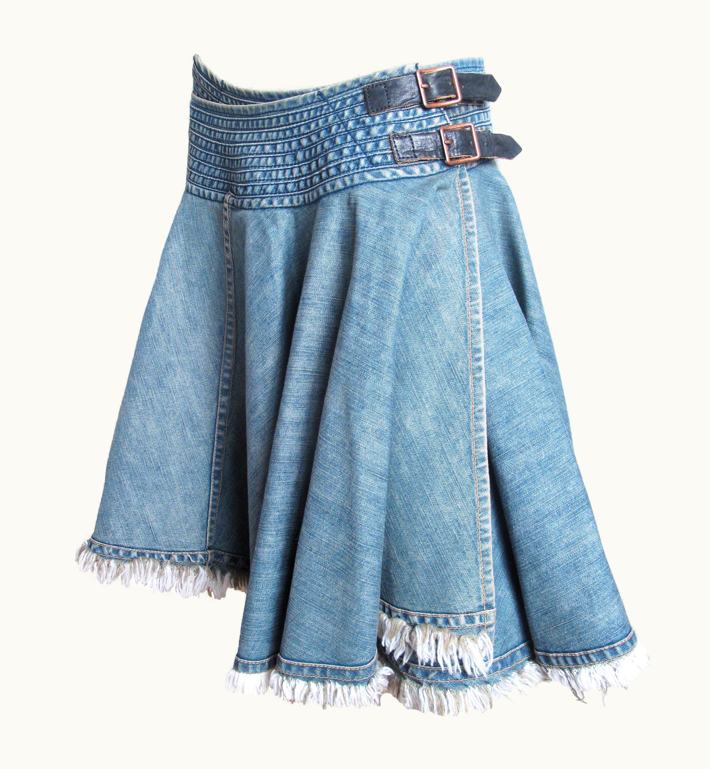 Junya Watanabe Junya Watanabe Man Denim Skirt With Buckles 2004