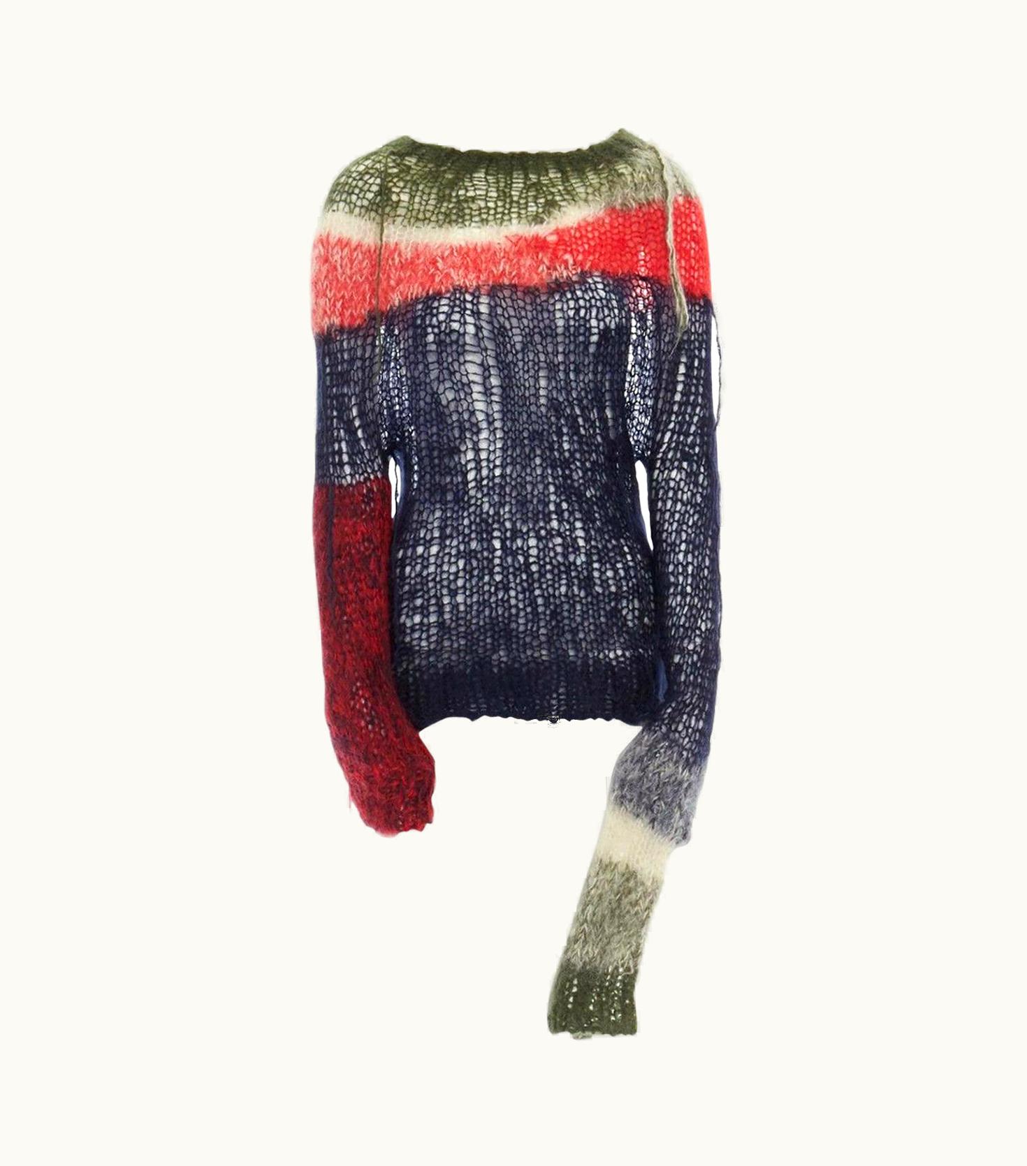 Junya Watanabe Runway Junya Watanabe AW2006 Punk Green Red Blue Loose Wool Knit Sweater Top