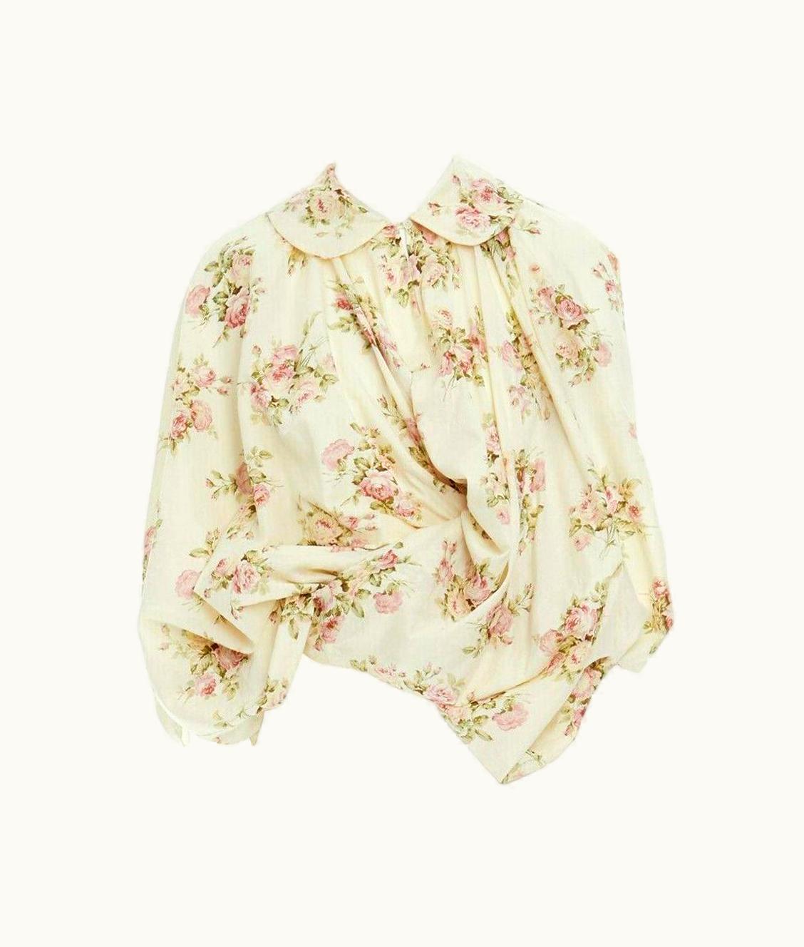 Junya Watanabe Junya Watanabe 2007 Vintage Floral Print Deconstructed Volume Draped Top