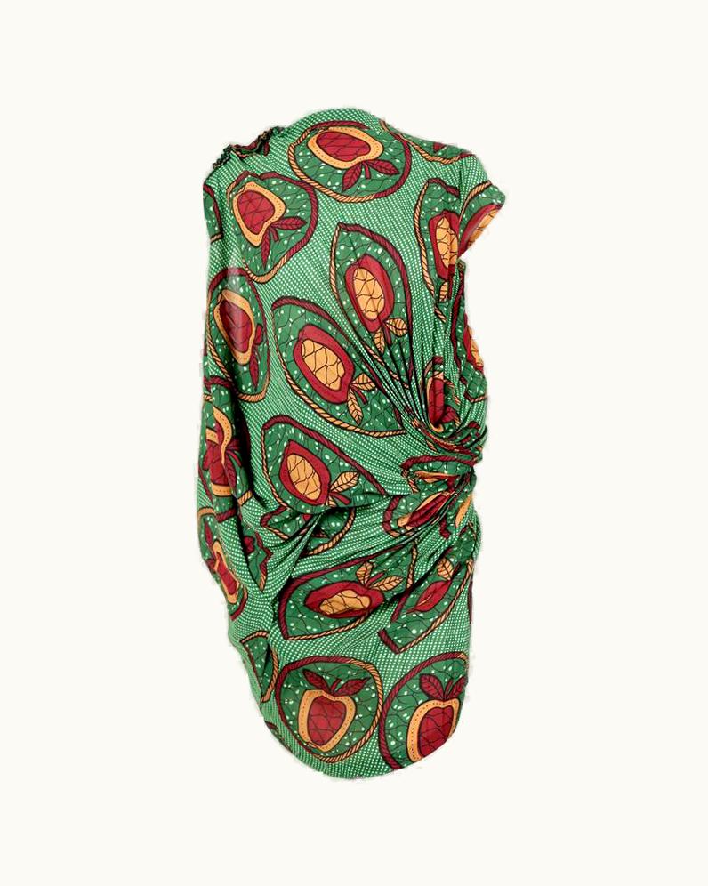 Junya Watanabe 2009 Junya Watanabe Pleated And Draped Tribal Printed Runway Dress