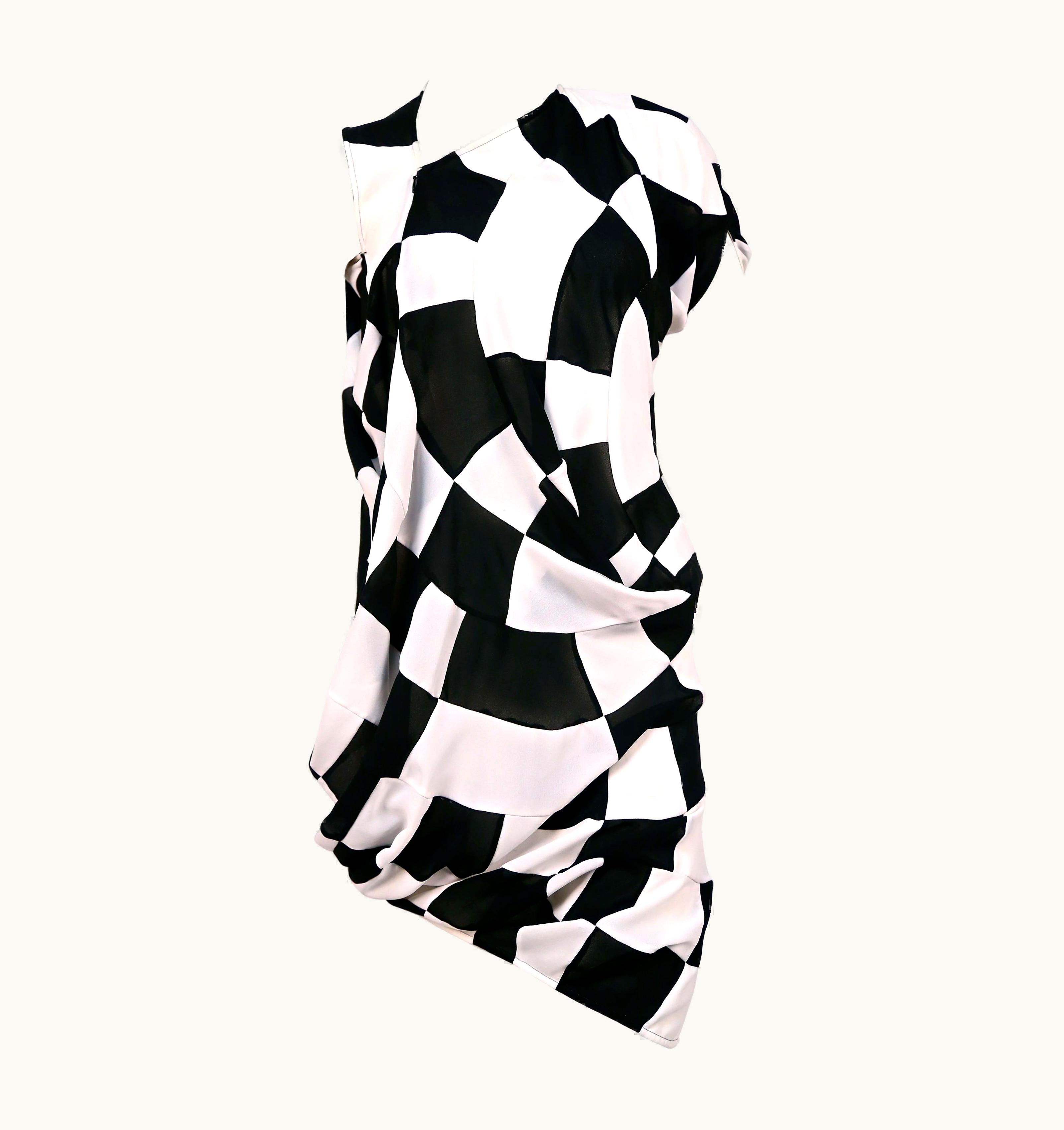 Comme Des Garçons Junya Watanabe Comme Des Garcons Checkered & Draped Runway Dress