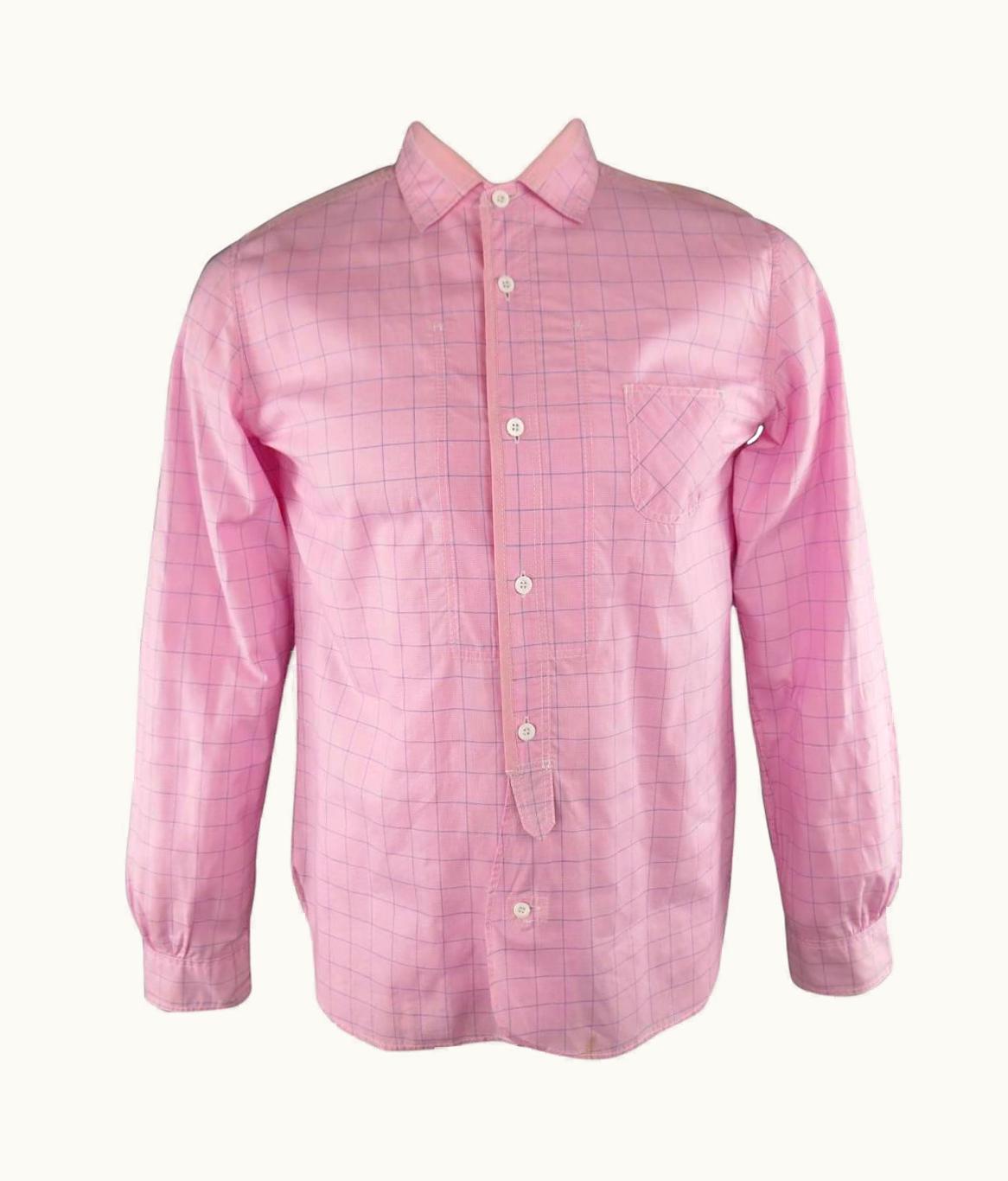Junya Watanabe Junya Watanabe Pink & Blue Window Pane Cotton Long Sleeve Shirt 2012