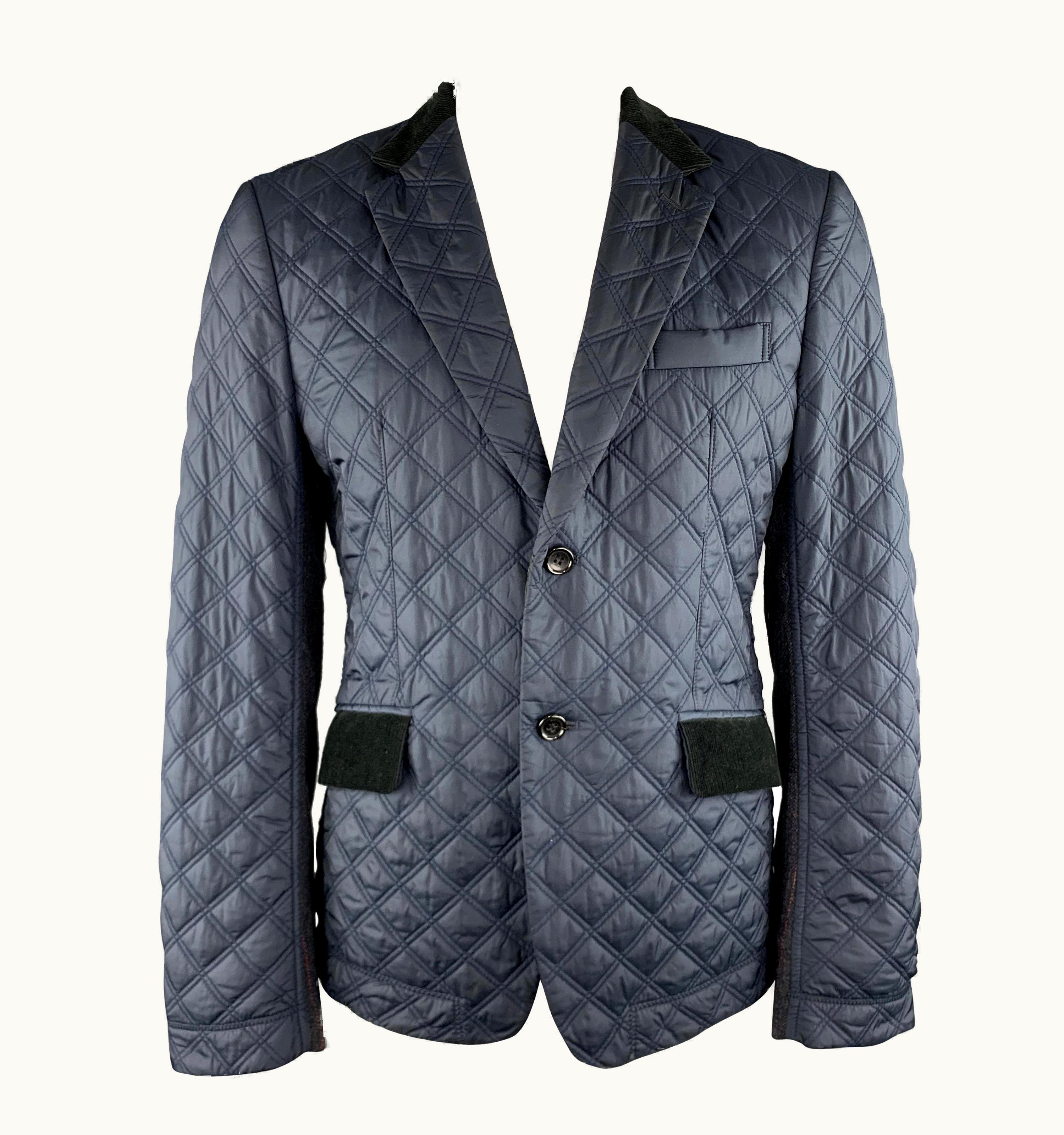 Junya Watanabe Junya Watanabe Navy Quilted Nylon Plaid Panel Jacket