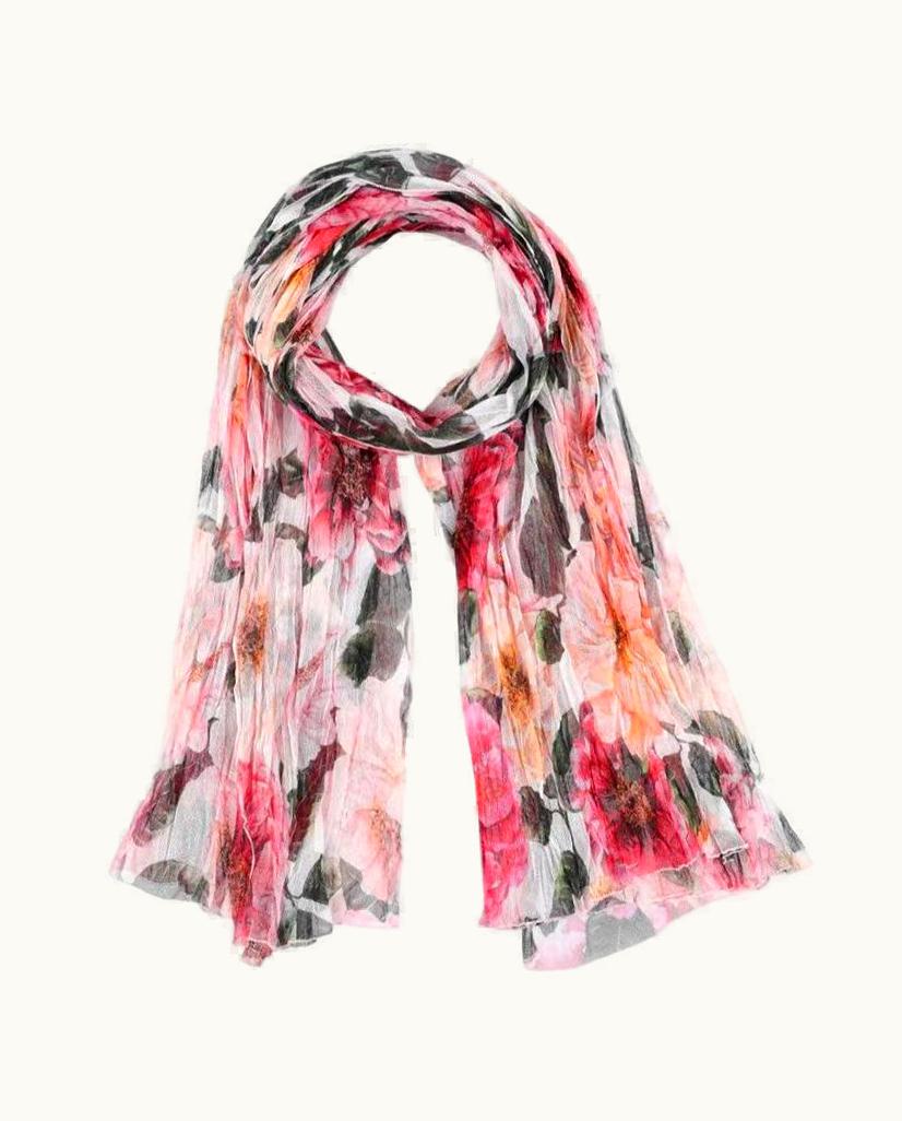 Dolce & Gabbana Dolce & Gabbana Multicolor Cotton Floral Camelia Scarf Wrap Pareo Beachwear UZ0608073