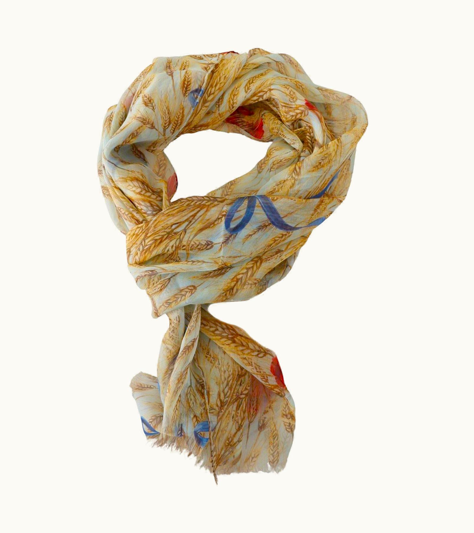 Dolce & Gabbana Dolce & Gabbana Multicolor Yellow Silk Floral Crop Scarf Wrap Beachwear Dg