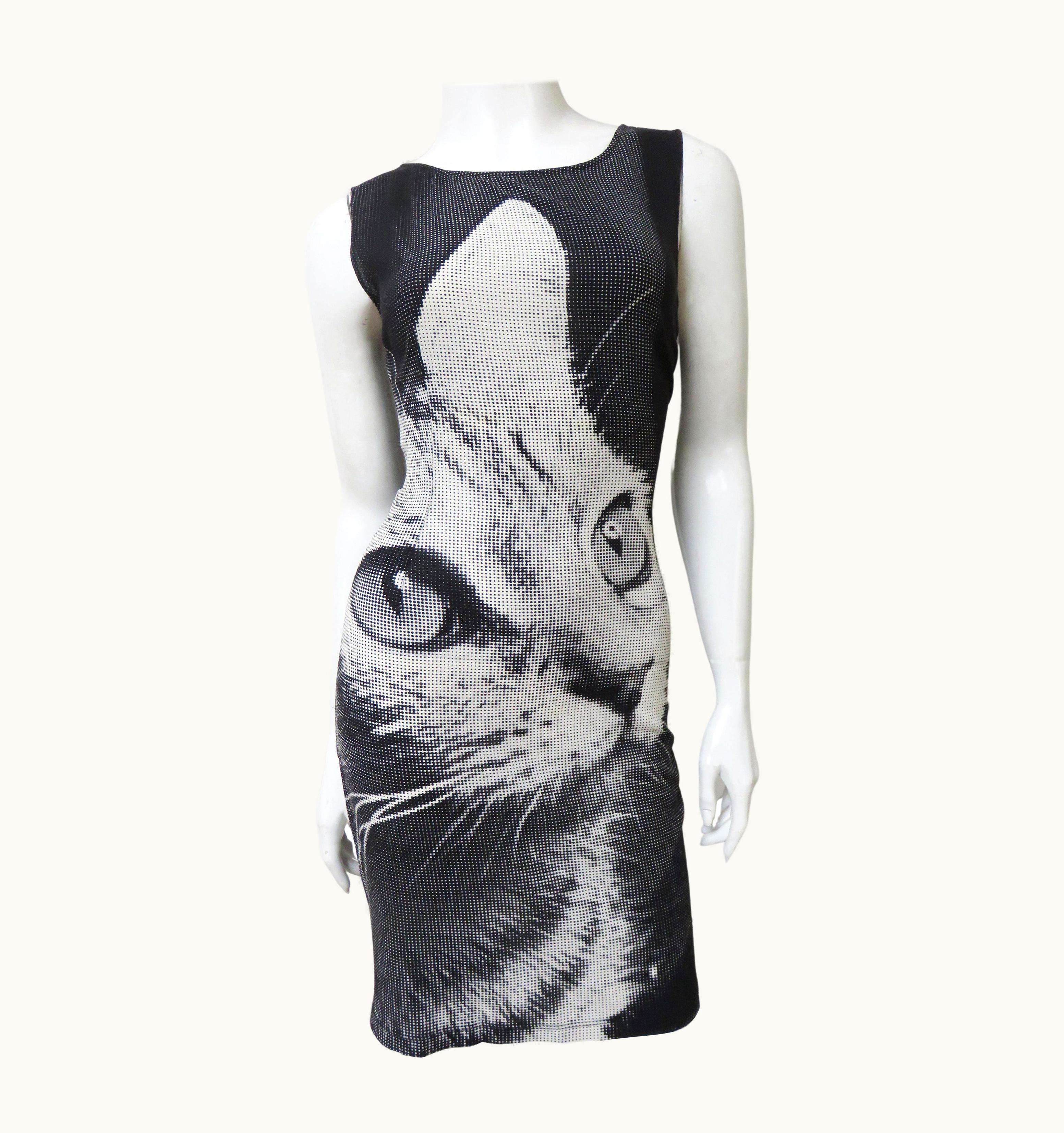 Dolce & Gabbana Dolce & Gabbana Silk Cat Print Dress