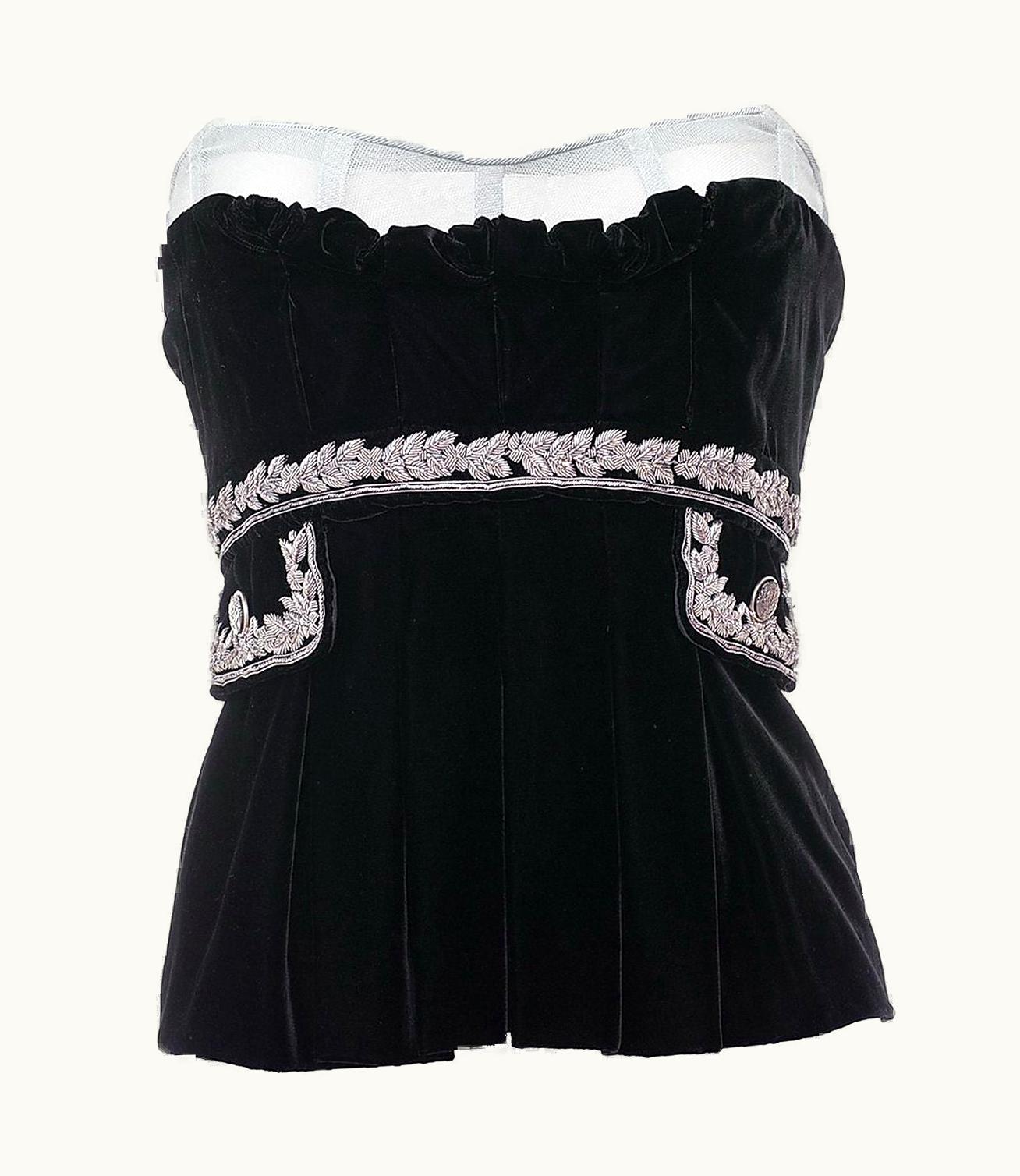 Dolce & Gabbana Dolce & Gabbana Embellished Black Velvet Corset