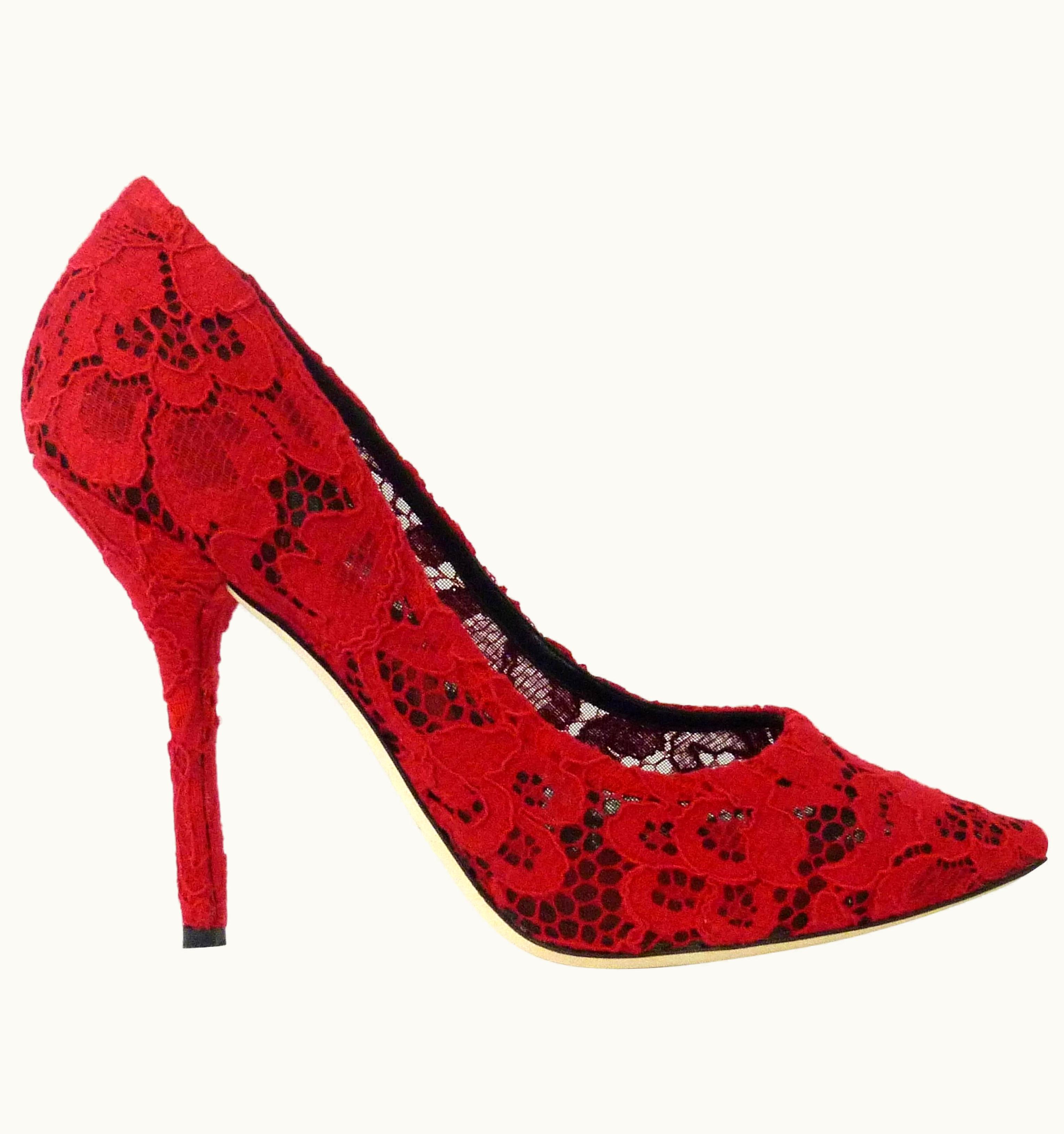 Dolce & Gabbana Dolce & Gabbana Bellucci Lace Red Heels