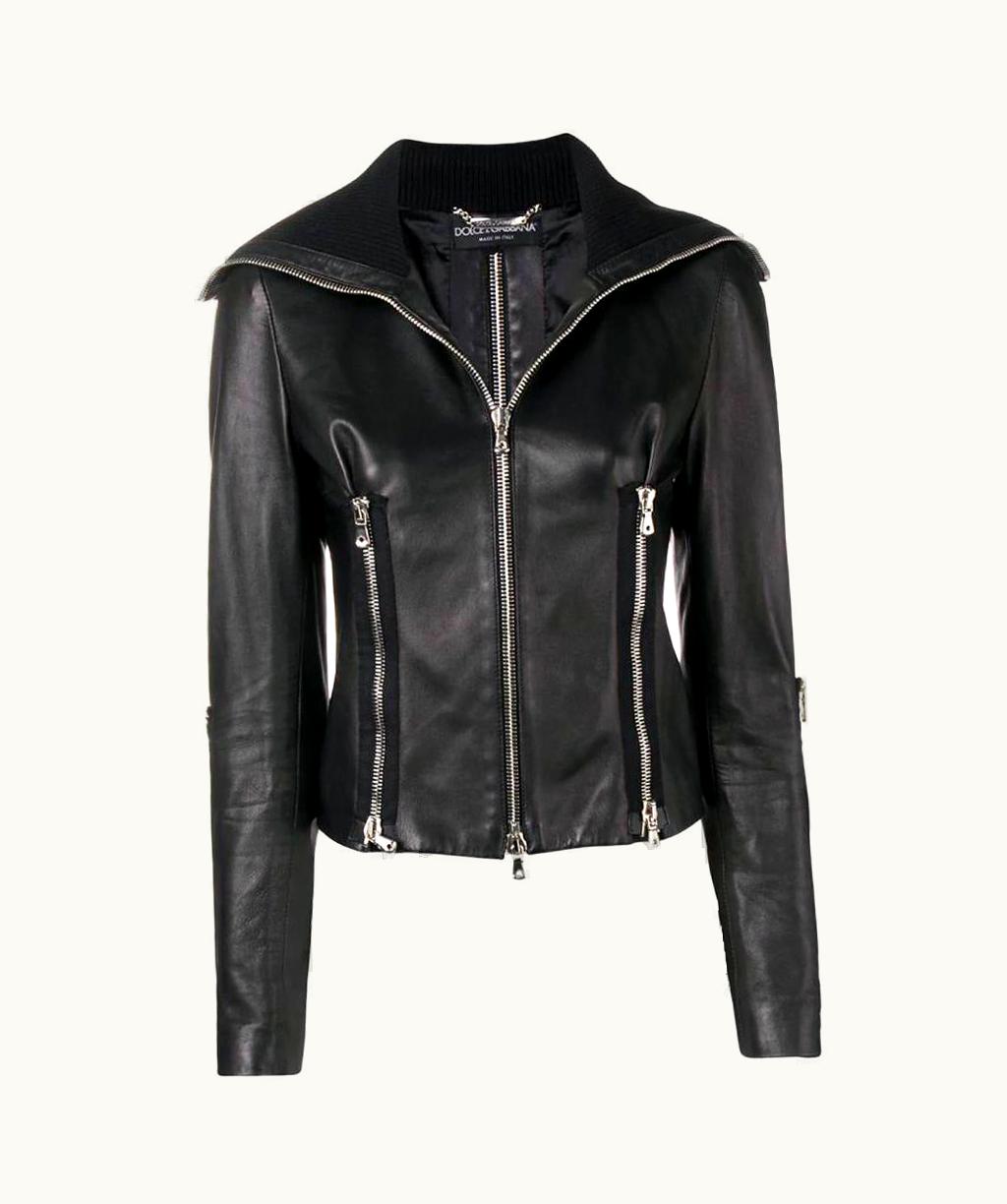Dolce & Gabbana 1990s Dolce & Gabbana Black Leather Jacket
