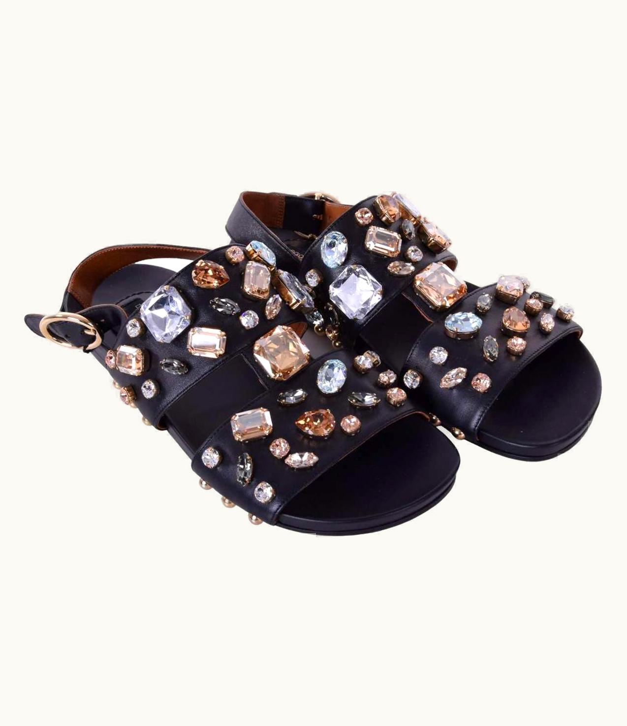Dolce & Gabbana Dolce & Gabbana - Crystals Embellished Sandals Black