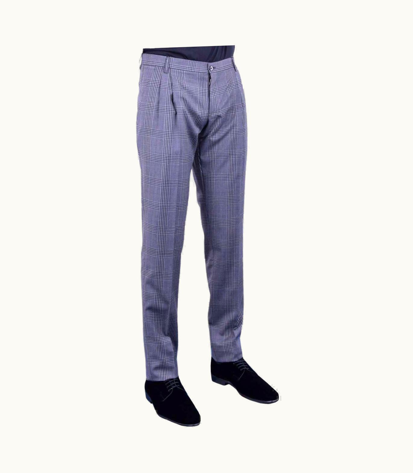 Dolce & Gabbana Dolce & Gabbana - Classic Checked Trousers Grey
