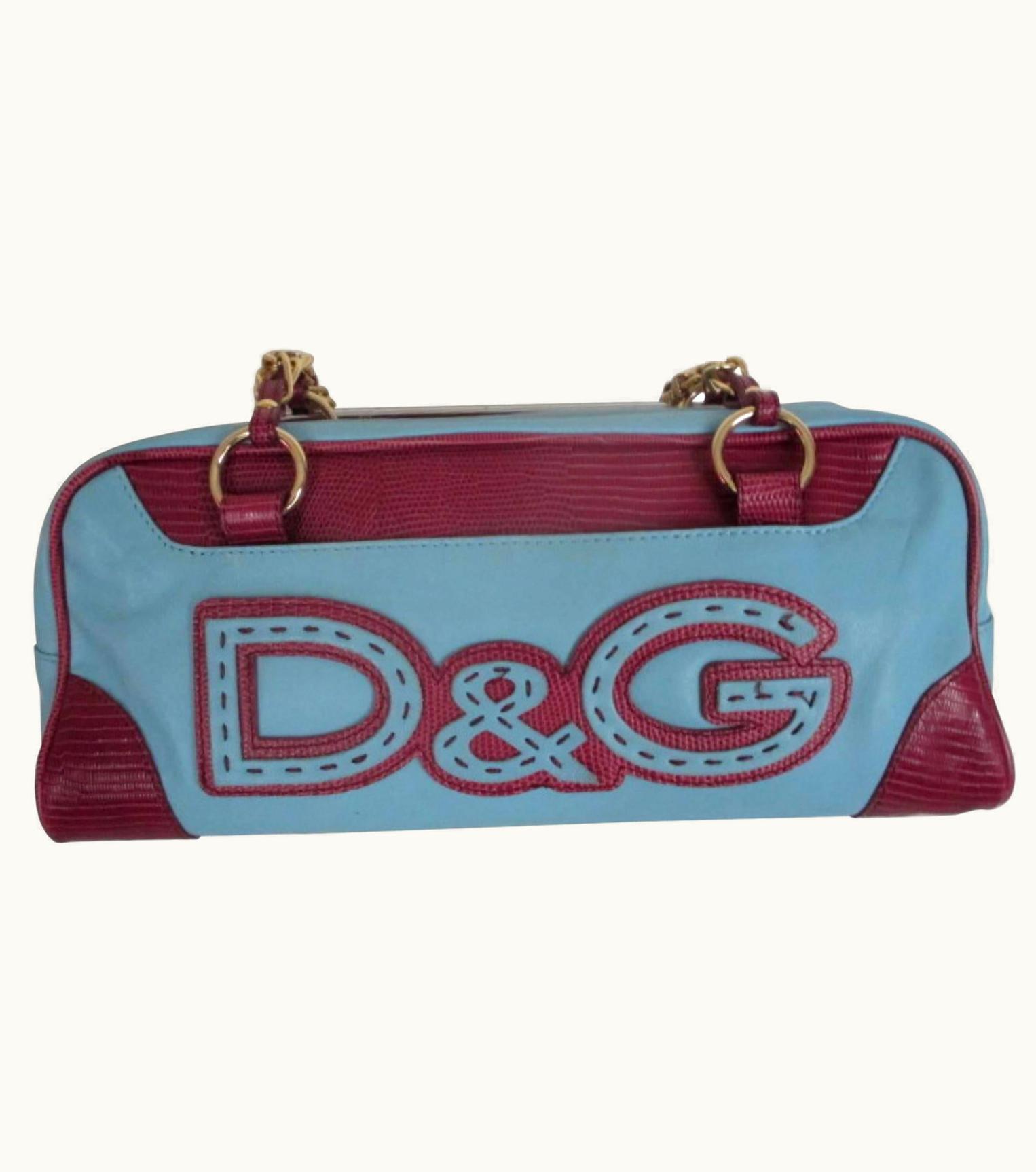 Dolce & Gabbana Dolce & Gabbana Turquoise Leather Shoulder Bag