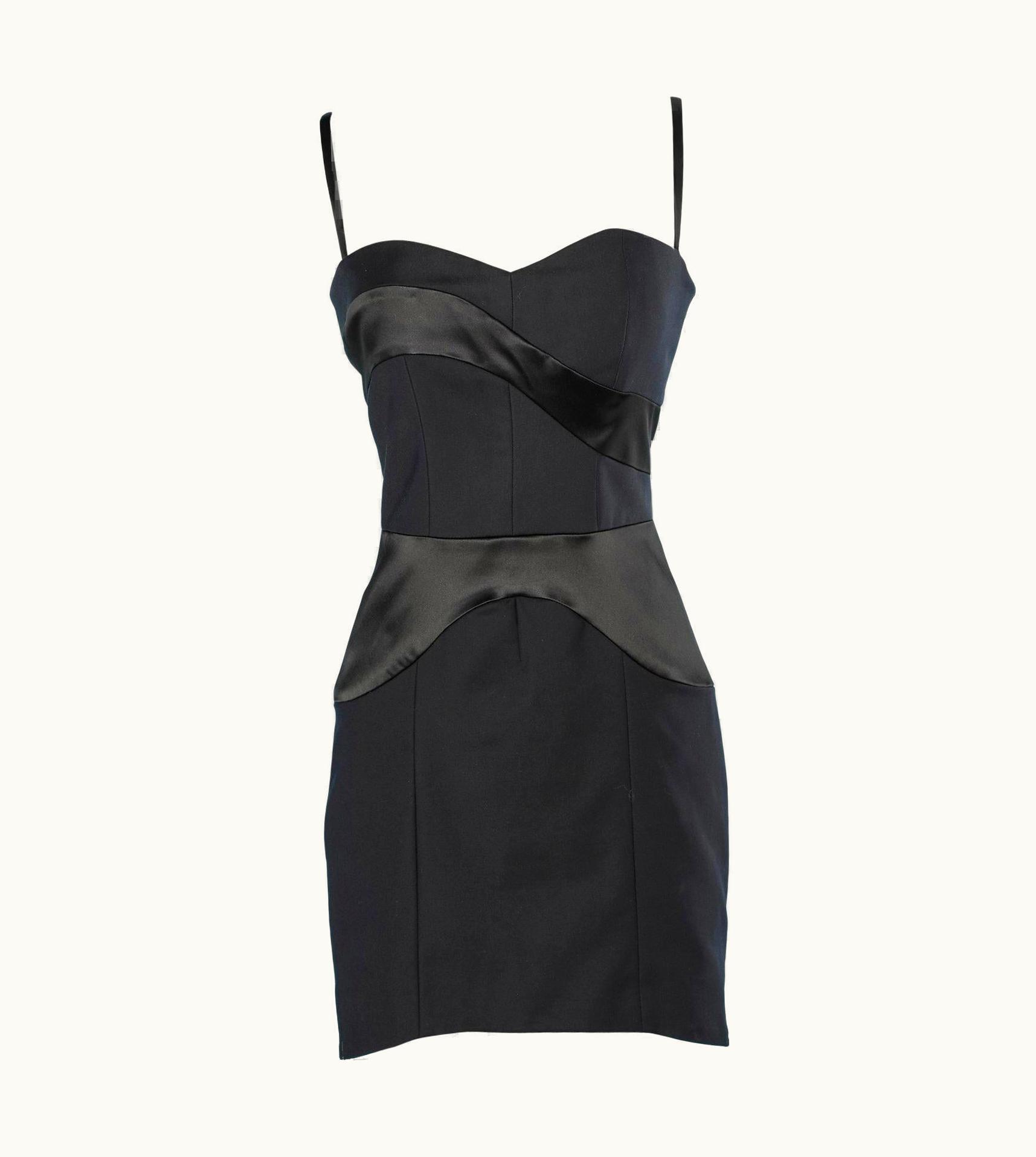 Dolce & Gabbana Black Bi-material Dress Dolce & Gabbana