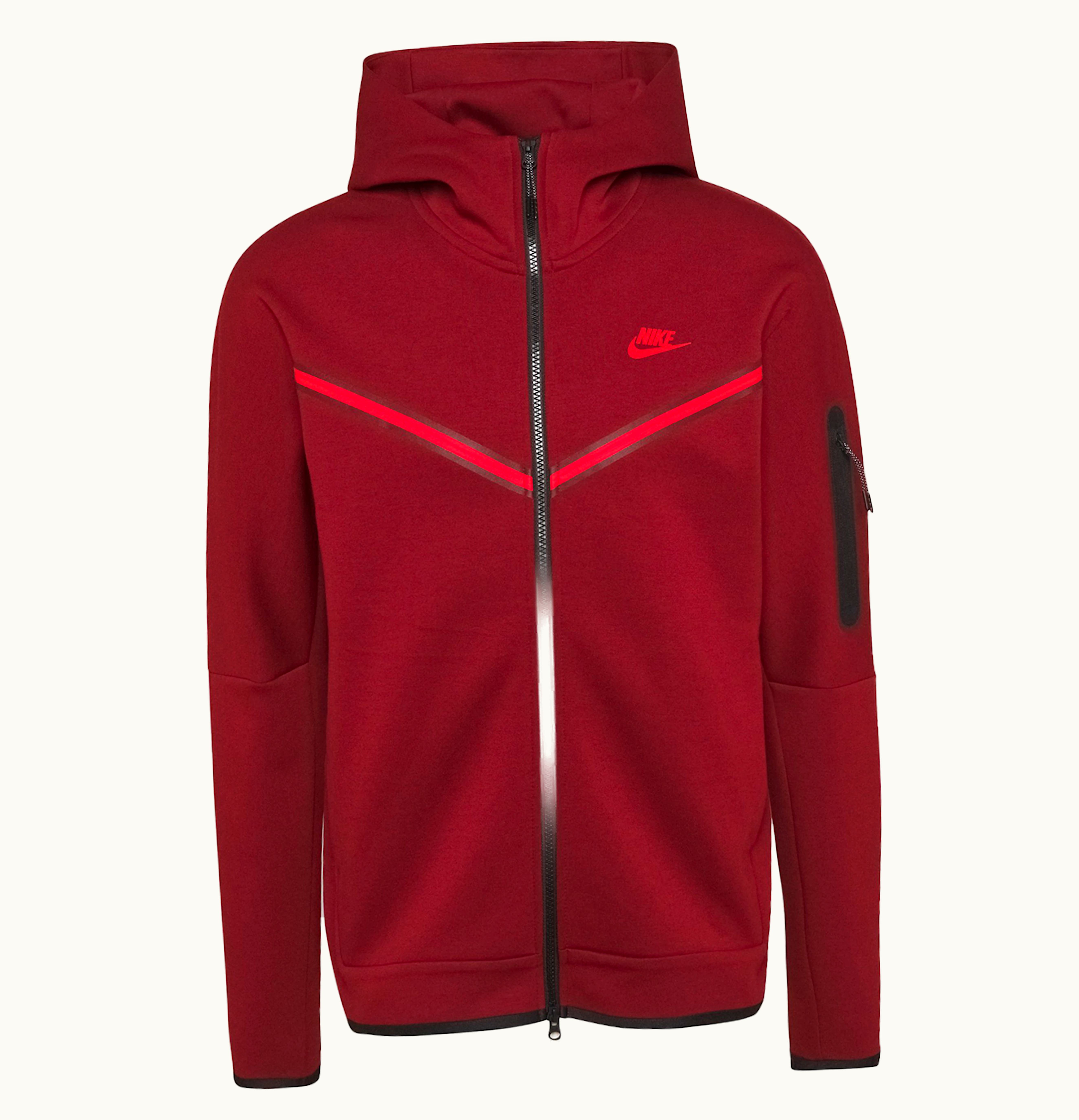 Nike Nike Tech Fleece Full Zip Hoodie Team Red Black