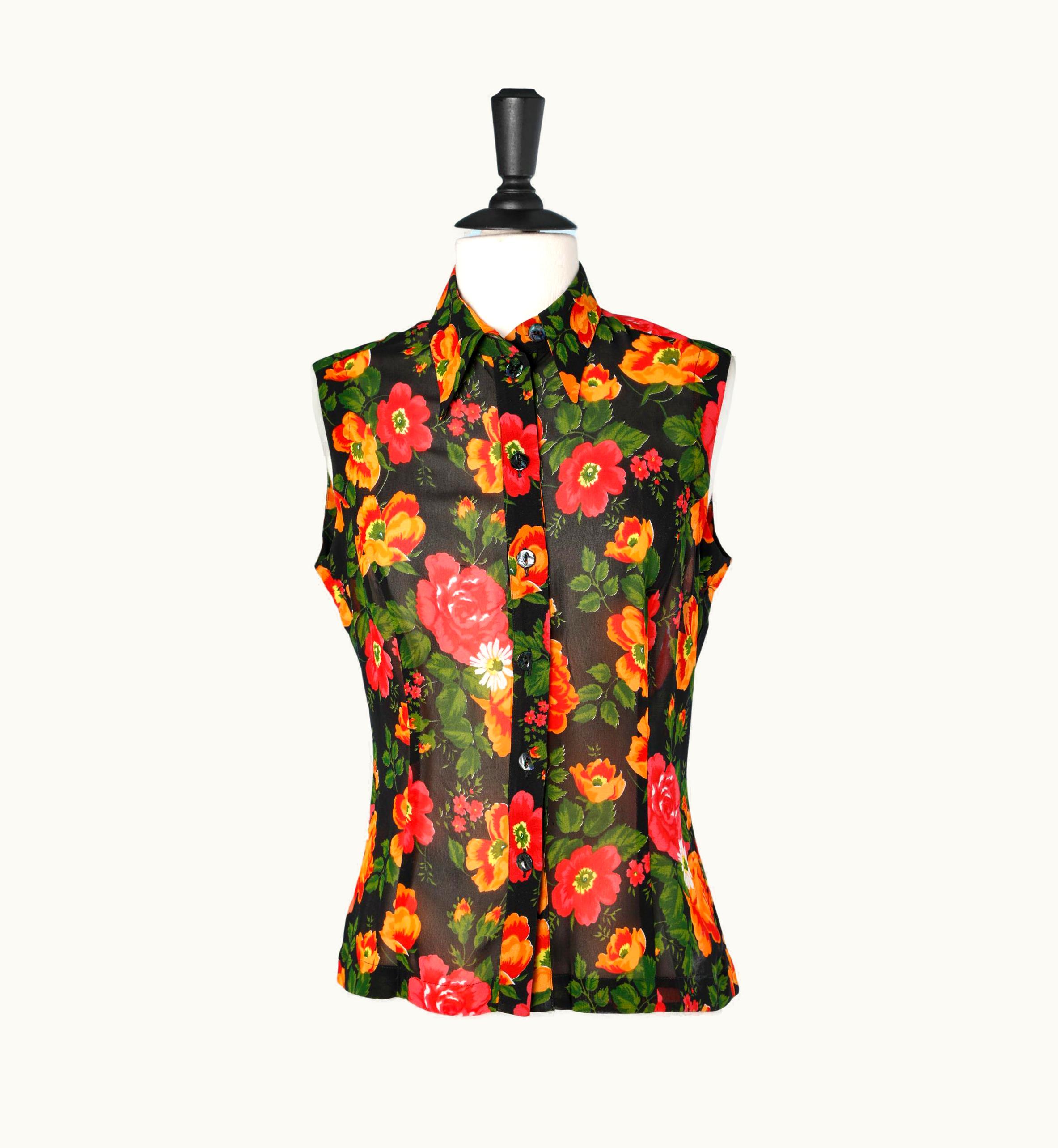 Dolce & Gabbana Flowers Printed Sleeveless Shirt Dolce & Gabbana