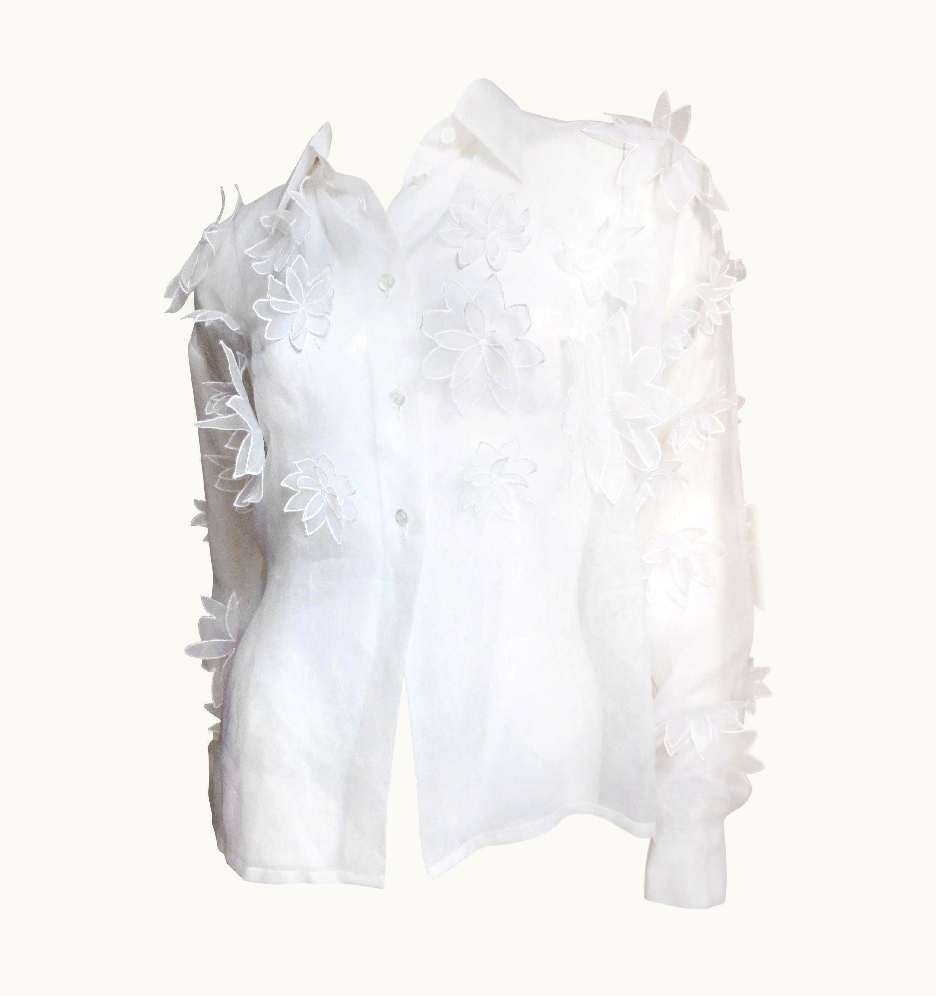 Dolce & Gabbana Dolce & Gabbana Flower Applique Silk Shirt 1990s