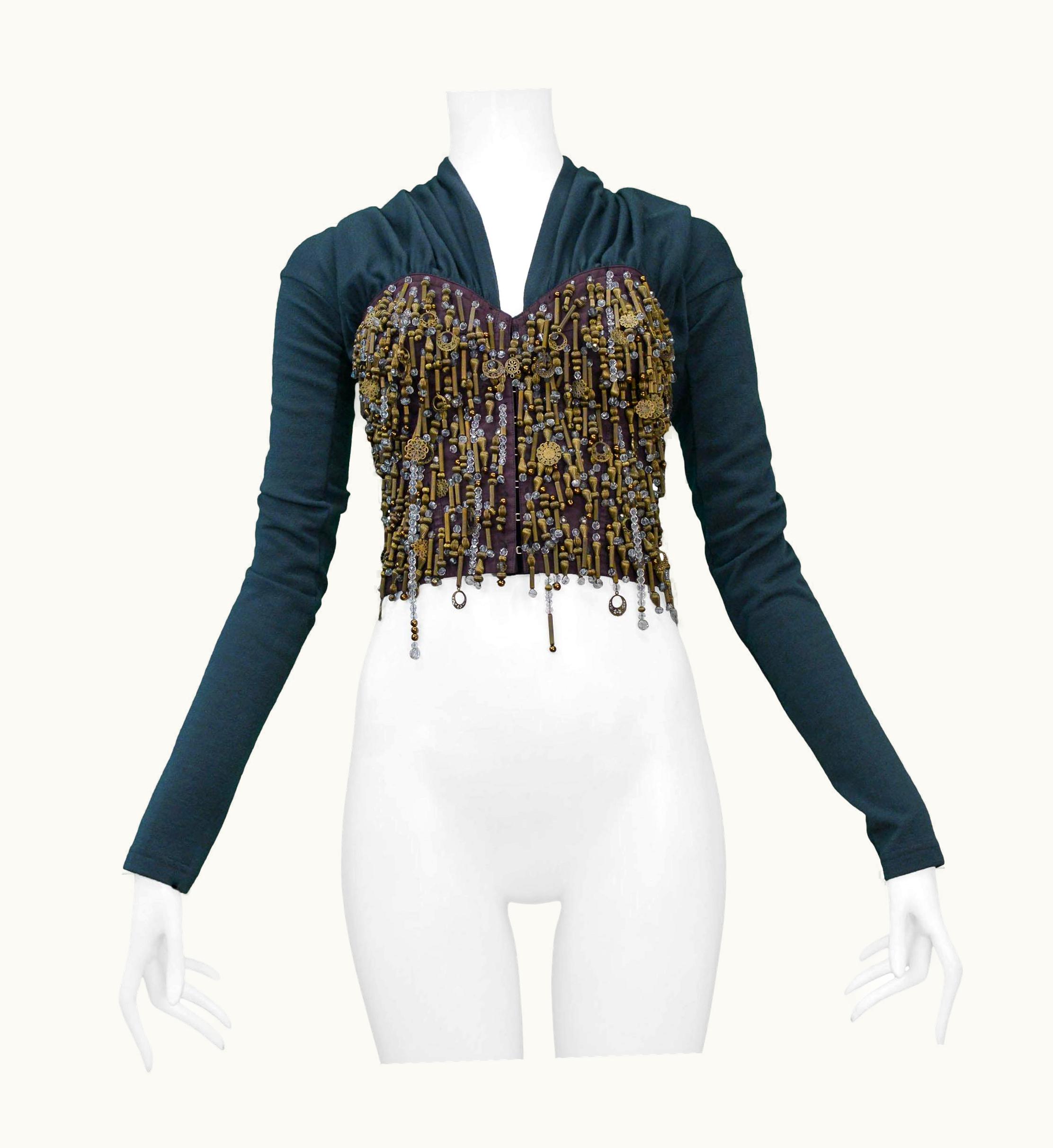 Dolce & Gabbana Dolce & Gabbana Grey-Green Beaded Knit Jacket