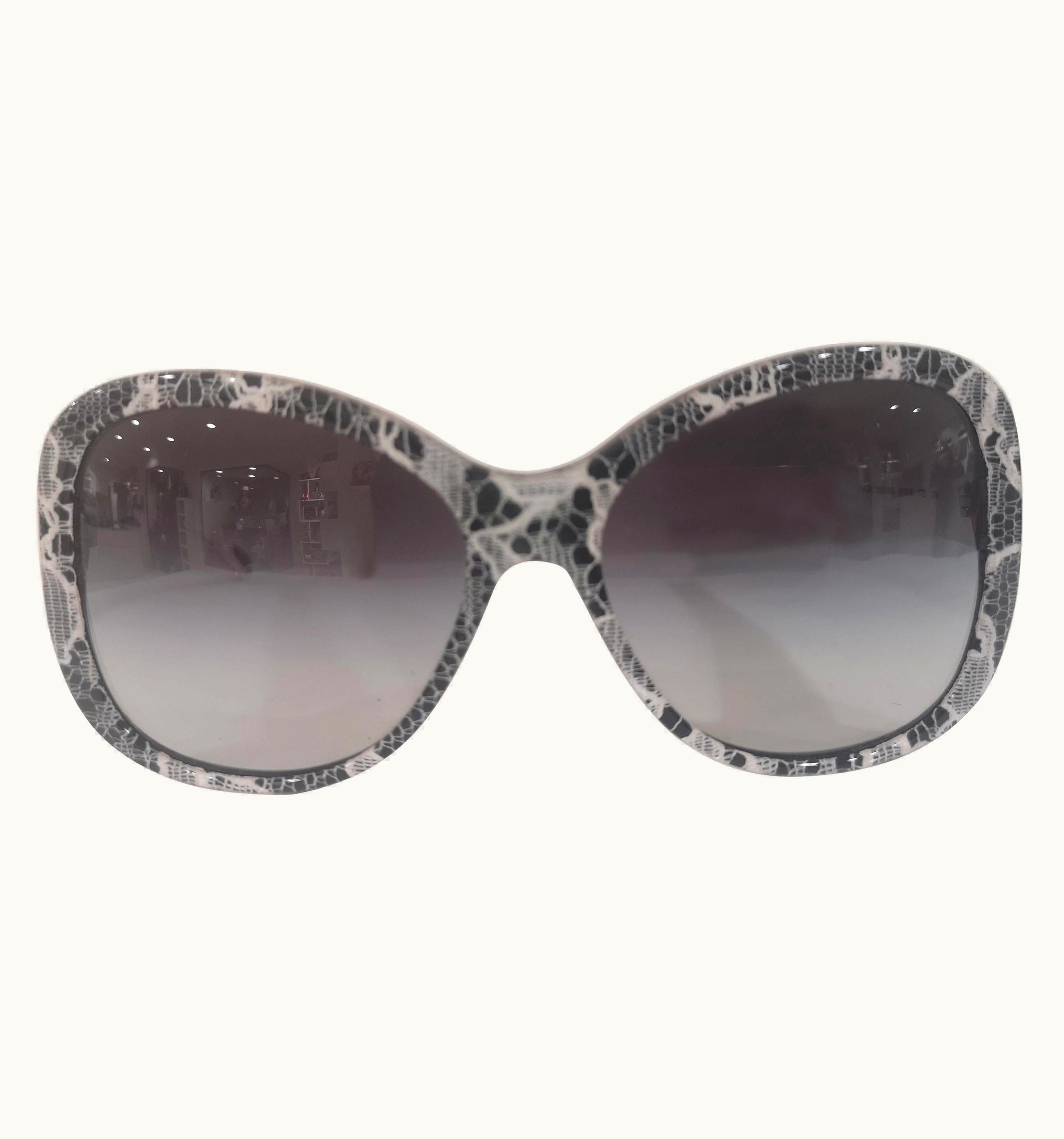 Dolce & Gabbana Dolce & Gabbana Black White Lace Sunglasses Nwot