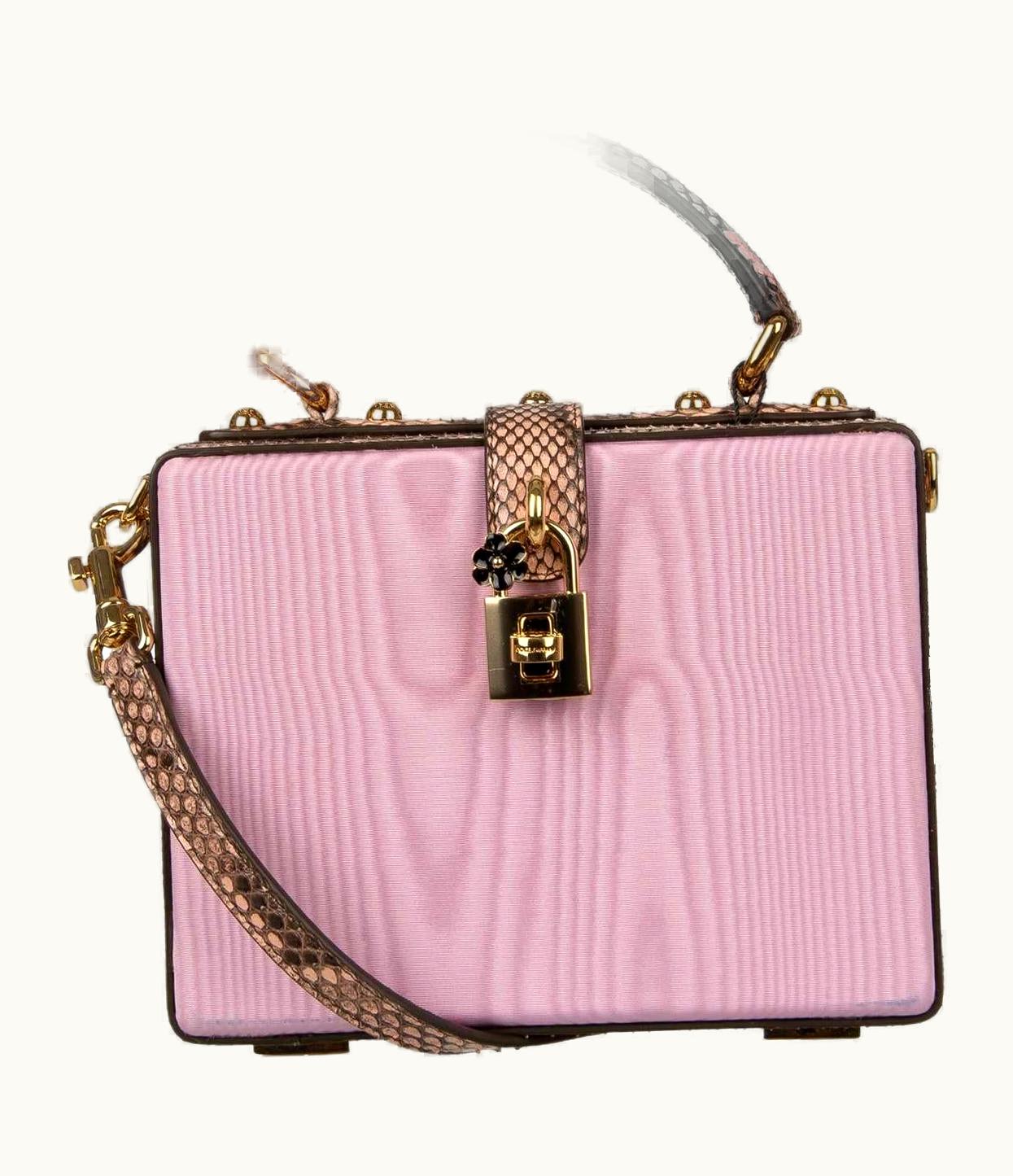 Dolce & Gabbana Dolce & Gabbana - Unique Snakeskin And Moire Clutch Bag Dolce Box Pink