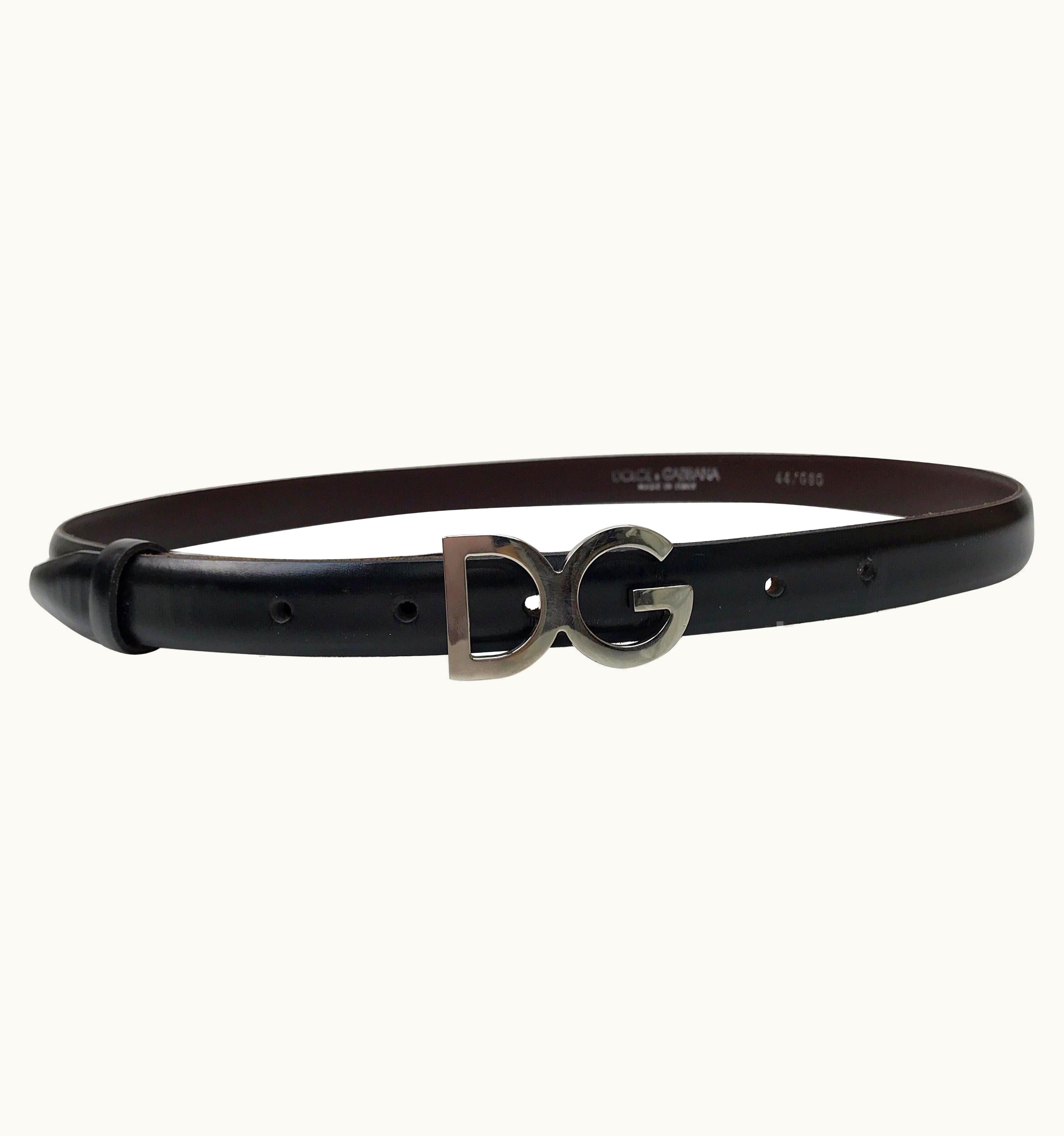 Dolce & Gabbana Dolce & Gabbana Black W Silver Buckle Belt