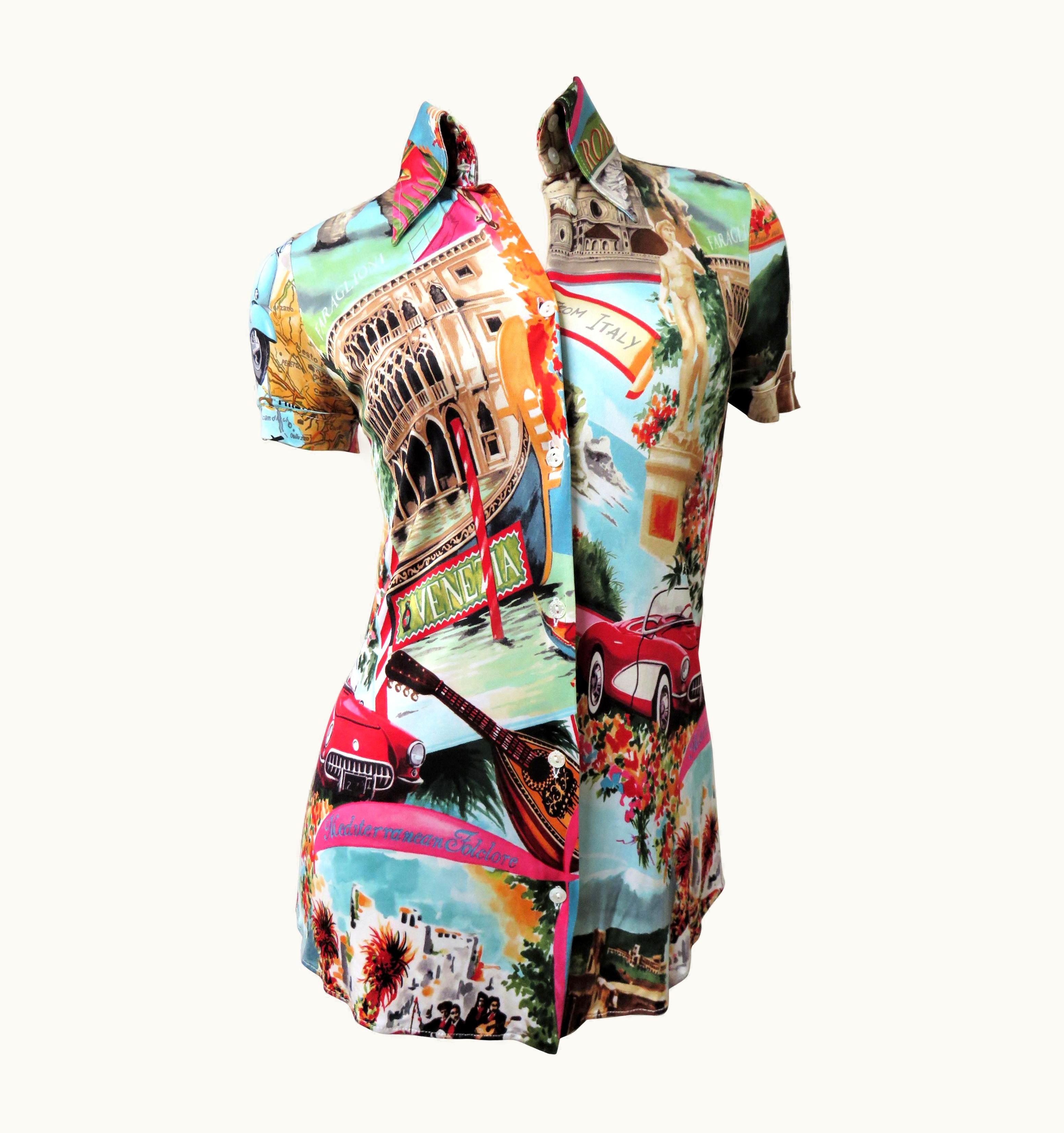 Dolce & Gabbana Dolce & Gabbana Italy Scenes Silk Shirt Top