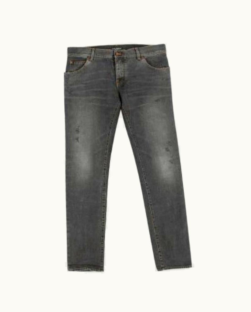 Dolce & Gabbana Dolce & Gabbana Charcoal-Wash Distressed Denim Jeans