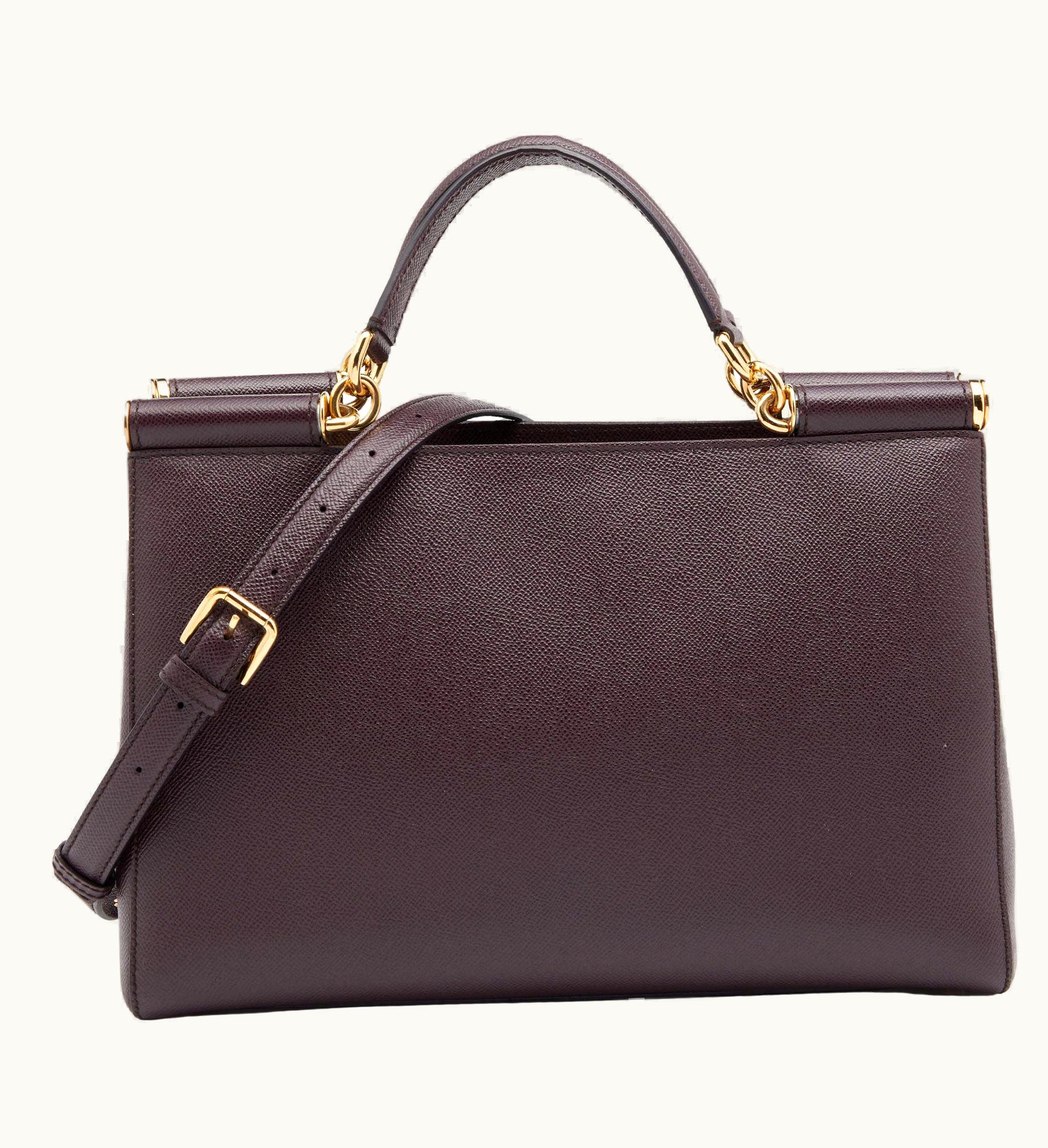 Dolce & Gabbana Dolce & Gabbana Burgundy Leather Miss Sicily Tote