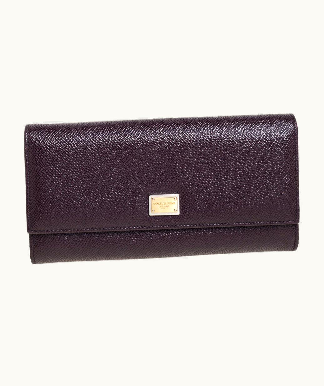 Dolce & Gabbana Dolce & Gabbana Burgundy Leather Dauphine Continental Wallet