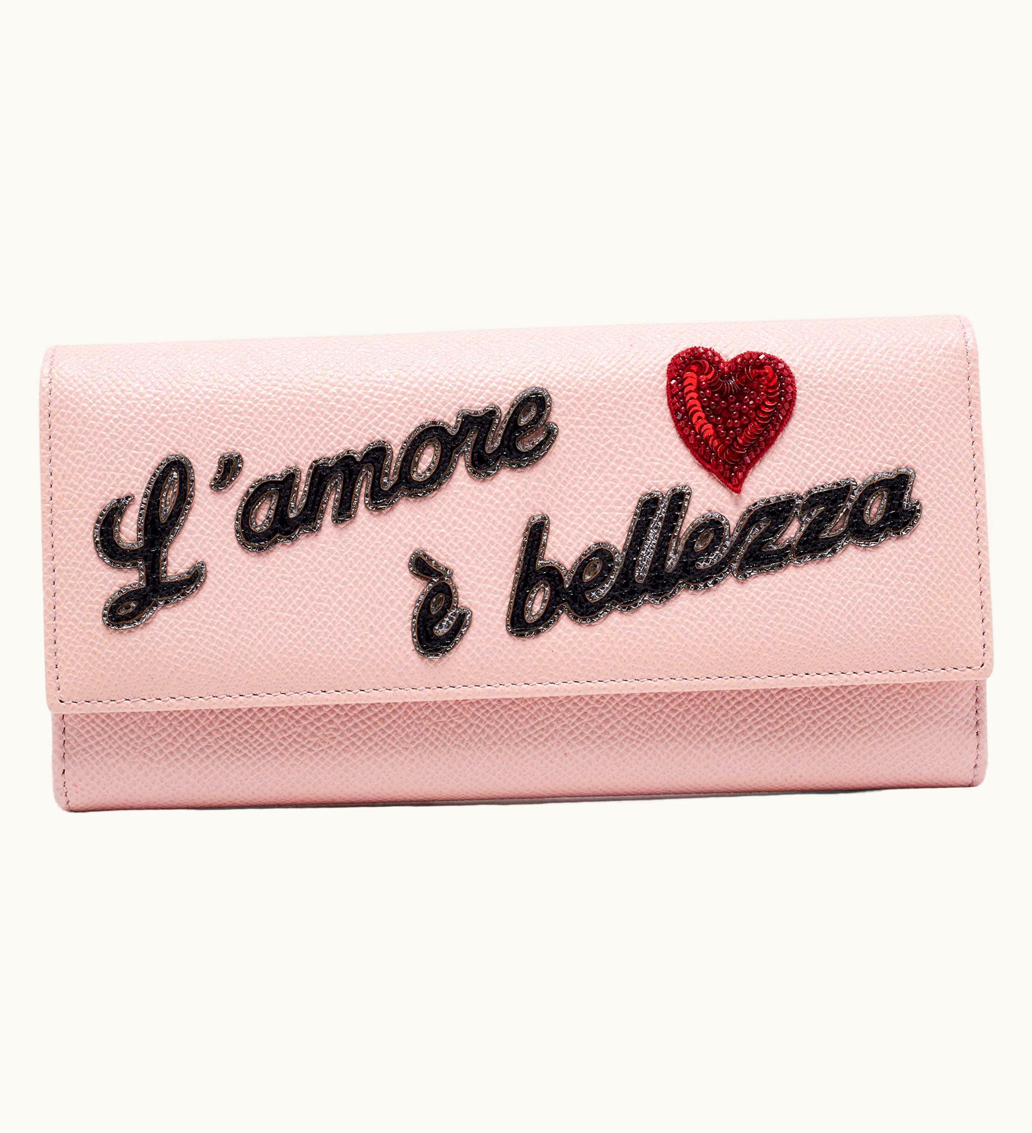 Dolce & Gabbana Dolce & Gabbana Pink Leather Dauphine Continental Wallet