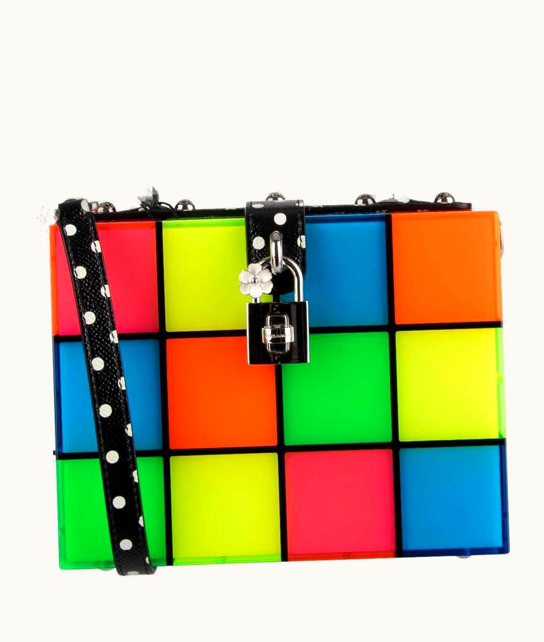 Dolce & Gabbana Dolce & Gabbana Plexiglass Led Square Disco Lights Bag Dolce Box Multicolor