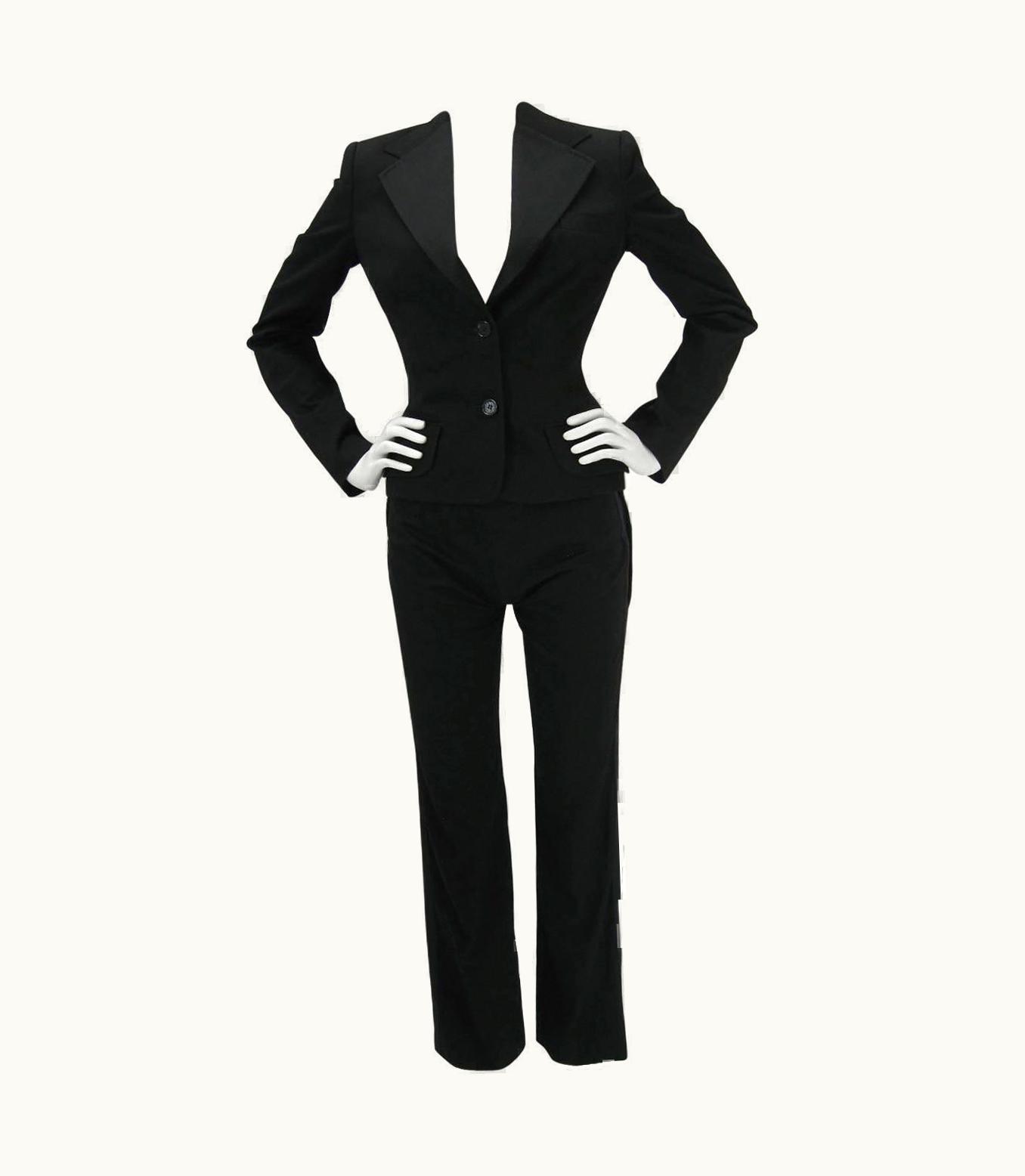 Dolce & Gabbana Dolce & Gabbana Black Tuxedo Dinner Pantsuit Ensemble