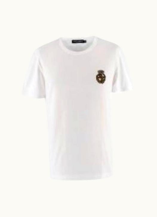 Dolce & Gabbana Dolce & Gabbana White Crown Embroidered T-Shirt